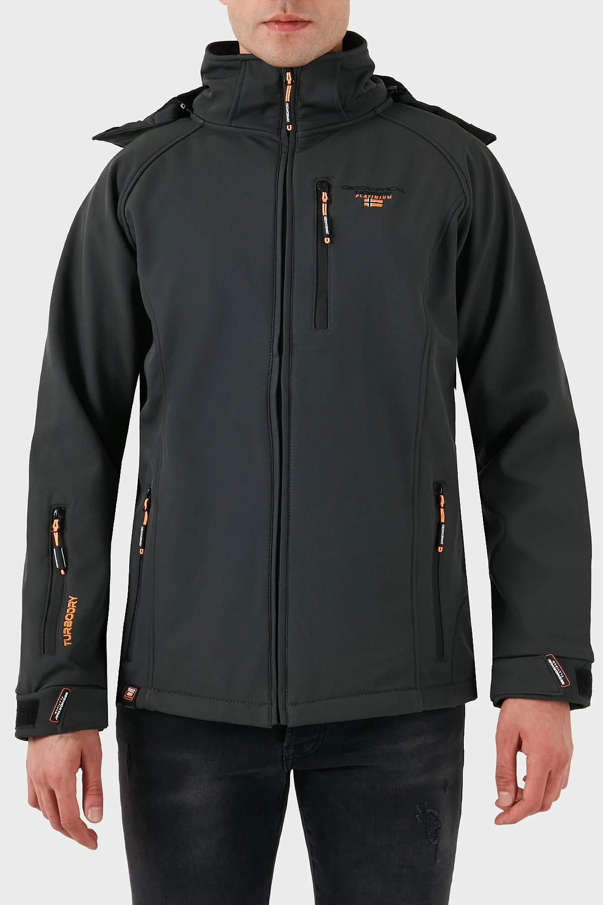 Norway Geographical Su Geçirmez Çıkarılabilir Kapüşonlu Outdoor Erkek Mont TABOO KOYU GRİ - 9