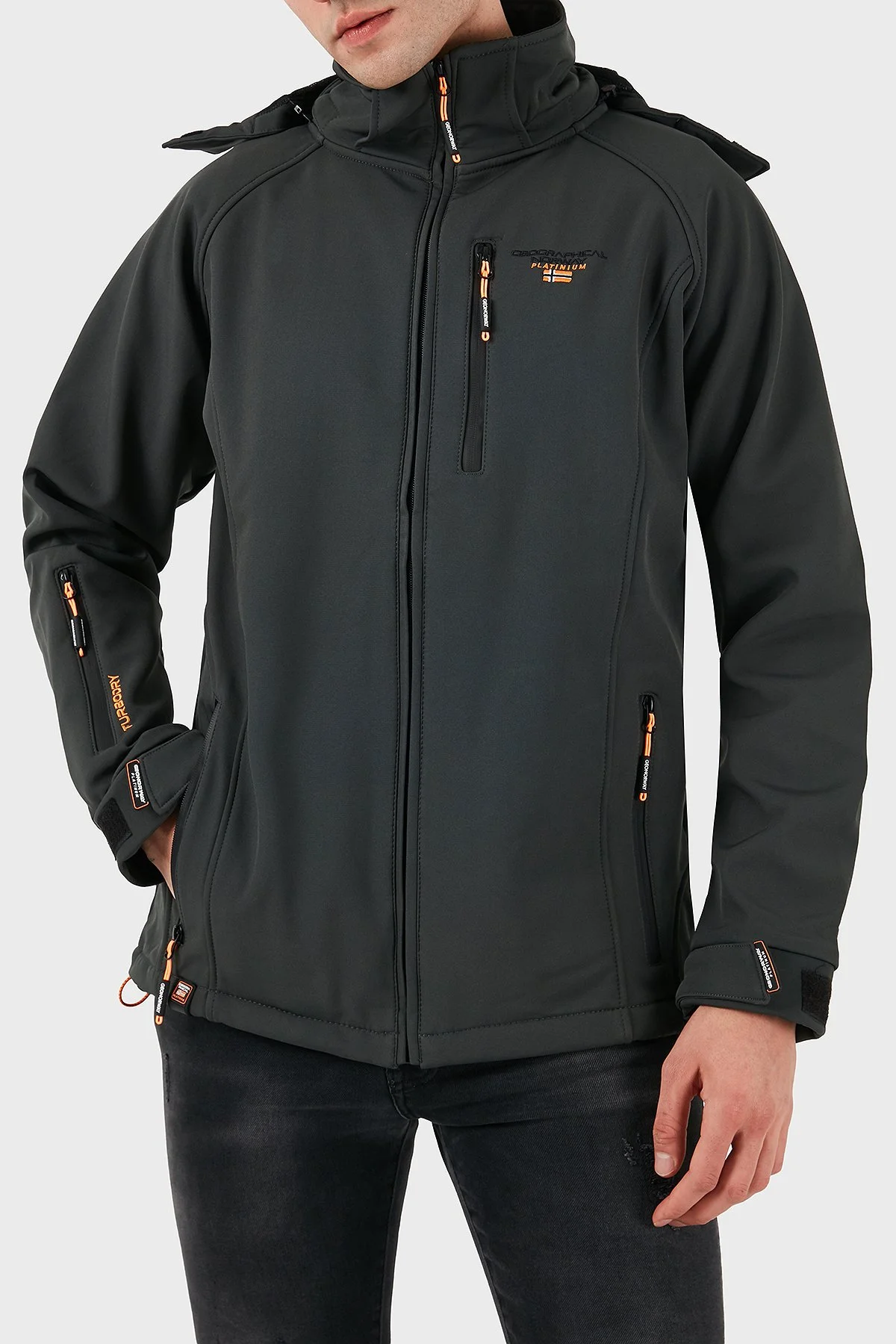 Norway Geographical Su Geçirmez Çıkarılabilir Kapüşonlu Outdoor Erkek Mont TABOO KOYU GRİ - 10