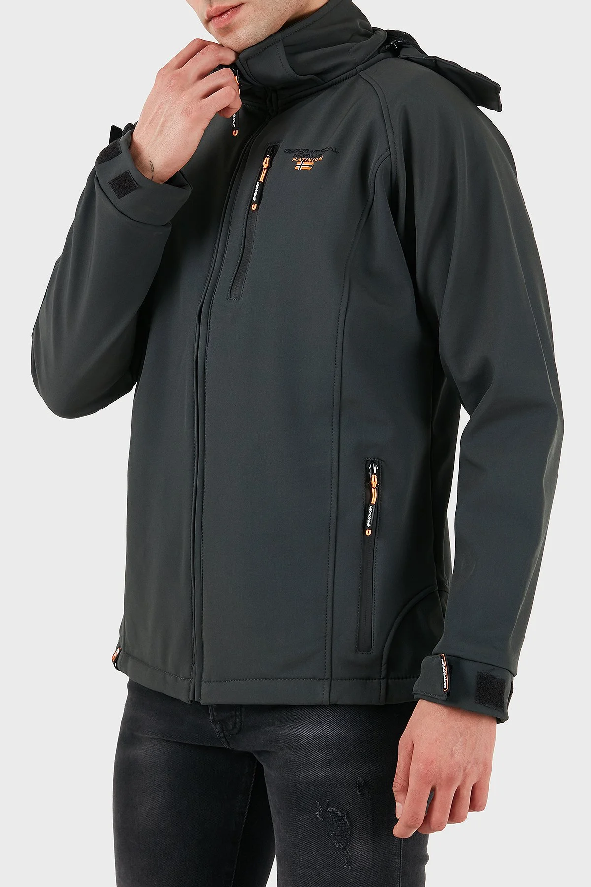 Norway Geographical Su Geçirmez Çıkarılabilir Kapüşonlu Outdoor Erkek Mont TABOO KOYU GRİ - 11