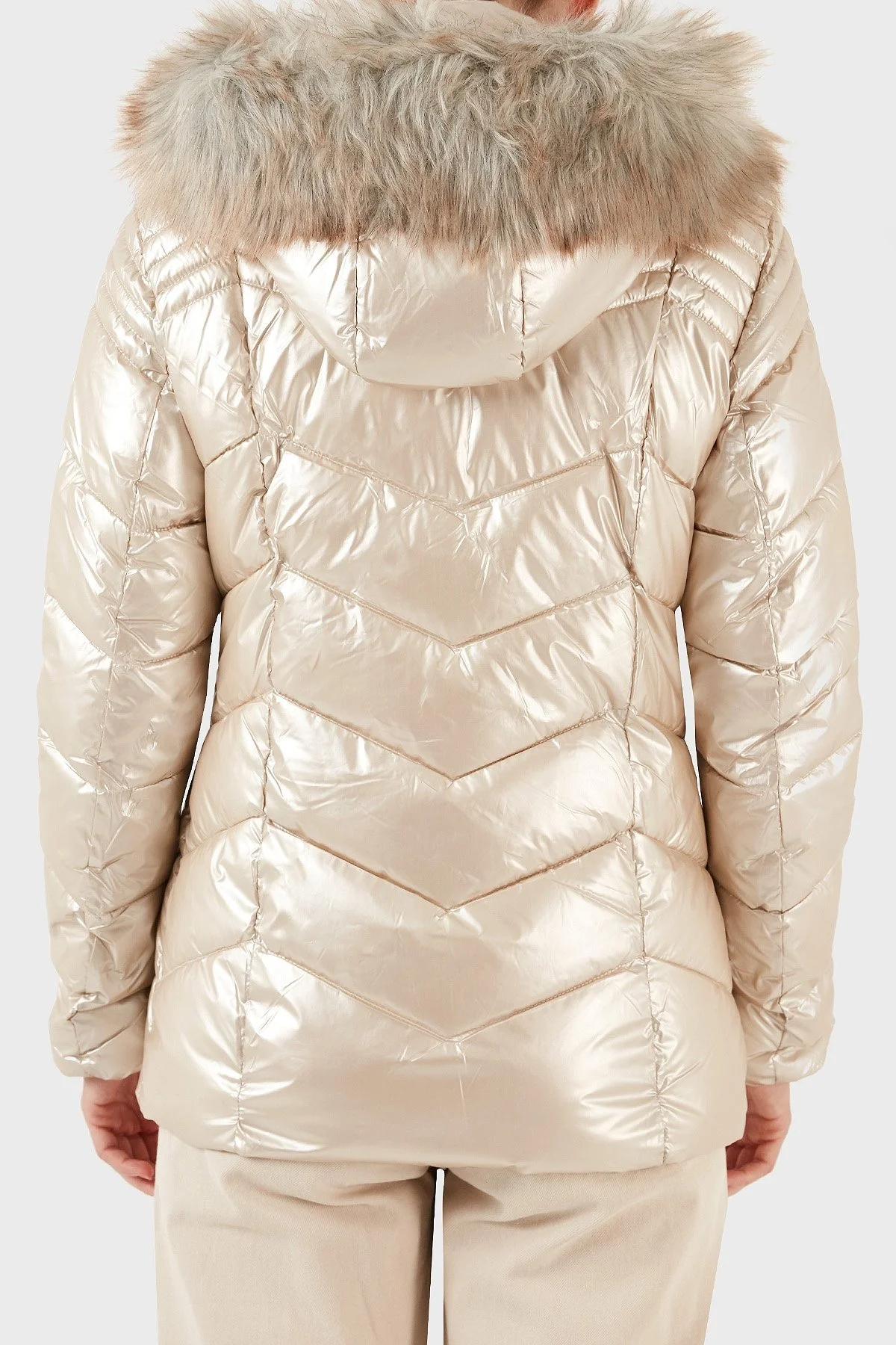 Norway Geographical Su Geçirmez Isı Yalıtımlı Çıkarılabilir Kapüşonlu Softshell Bayan Mont BOSHINY BEJ - 2