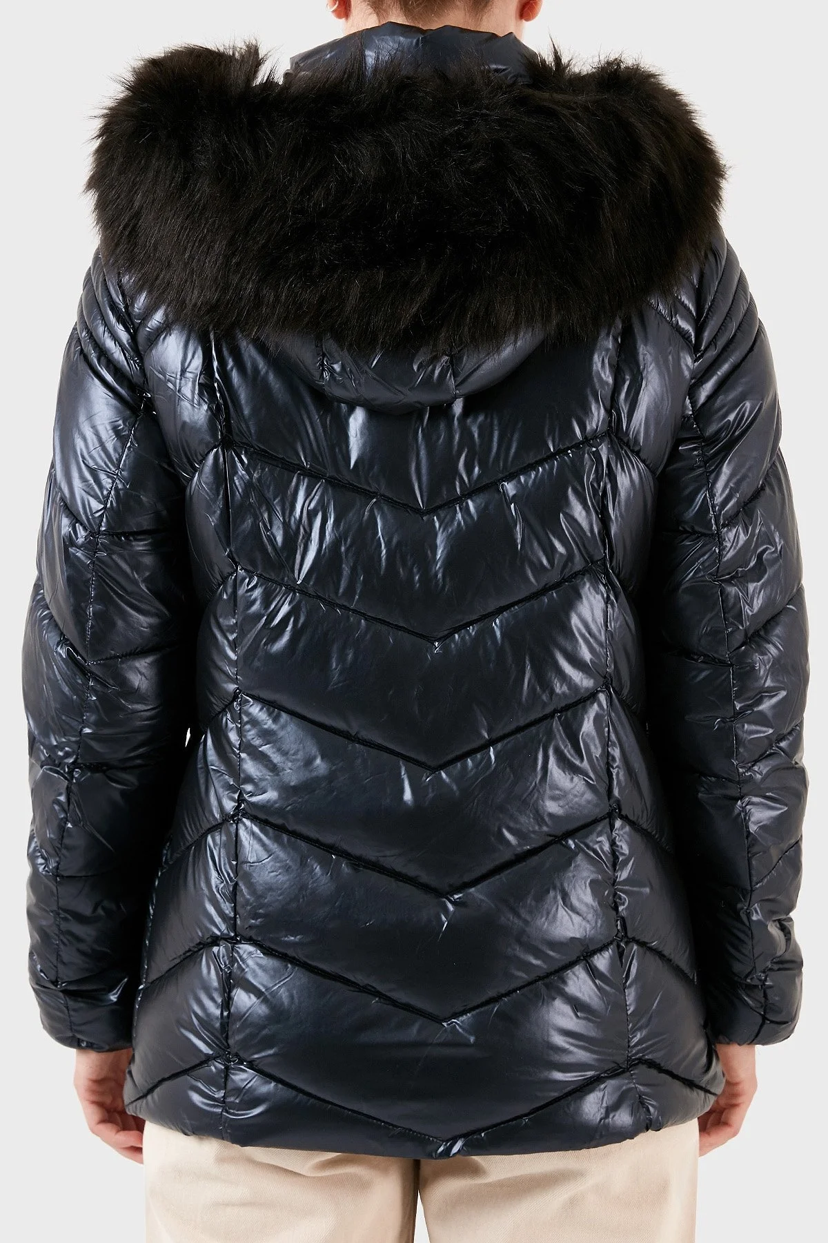 Norway Geographical Su Geçirmez Isı Yalıtımlı Çıkarılabilir Kapüşonlu Softshell Bayan Mont BOSHINY LACİVERT - 3