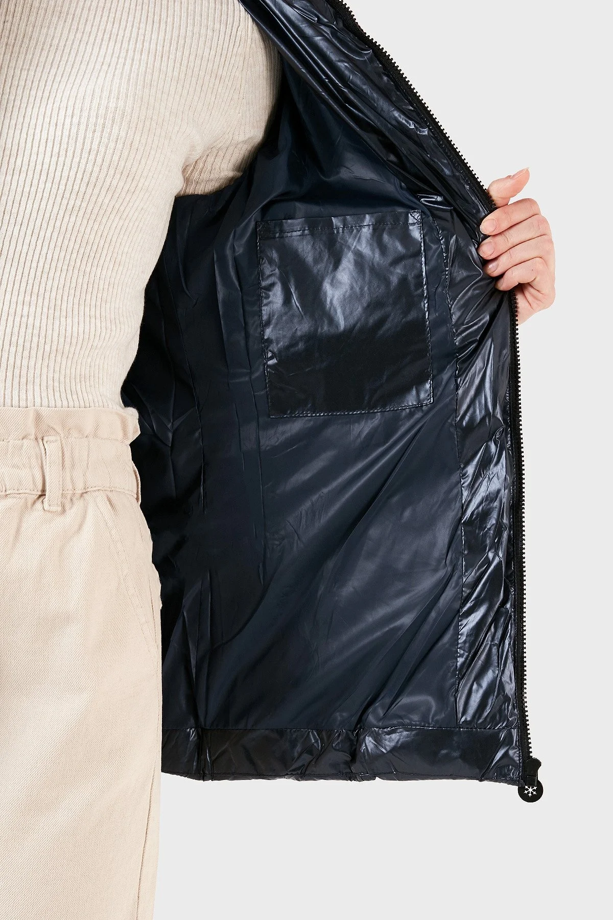 Norway Geographical Su Geçirmez Isı Yalıtımlı Çıkarılabilir Kapüşonlu Softshell Bayan Mont BOSHINY LACİVERT - 5