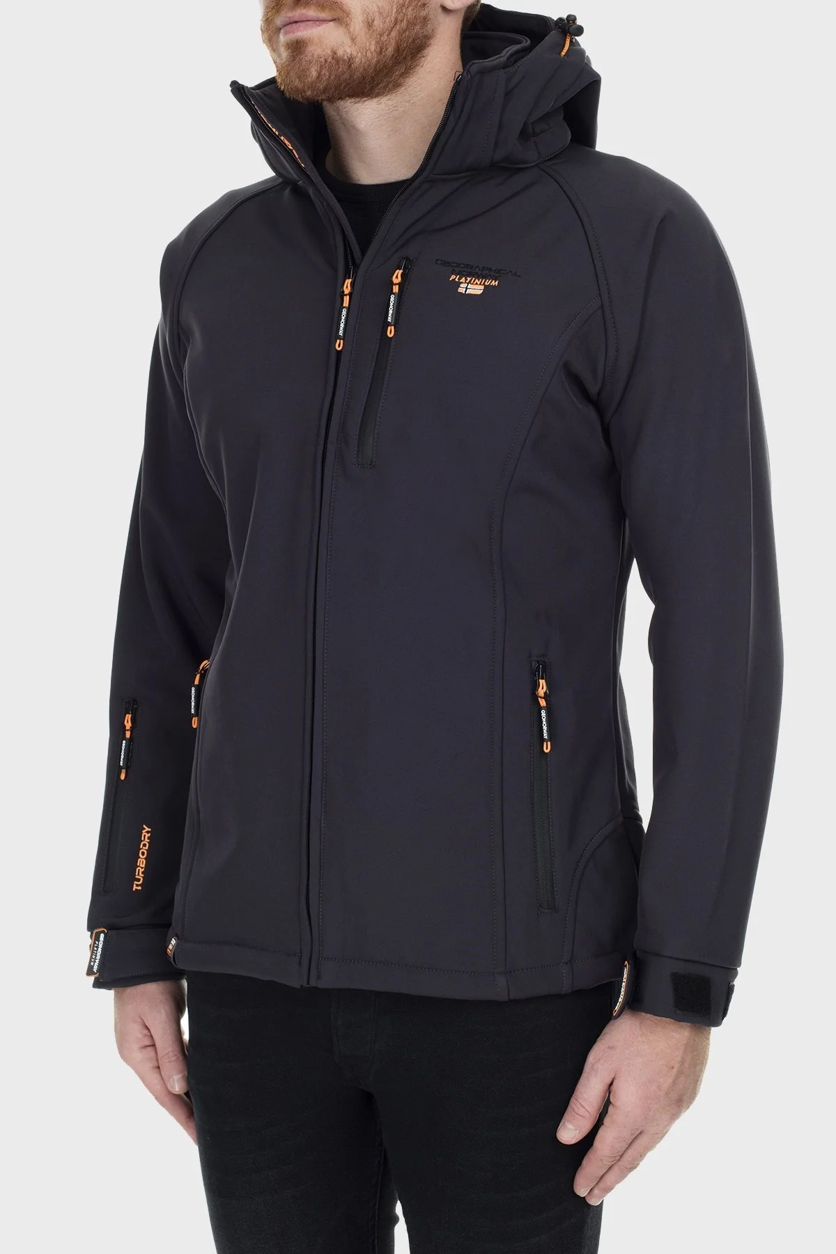 Norway Geographical Su Geçirmez Kapüşonlu Outdoor Erkek Mont TABOOBASIC KOYU GRİ - 4