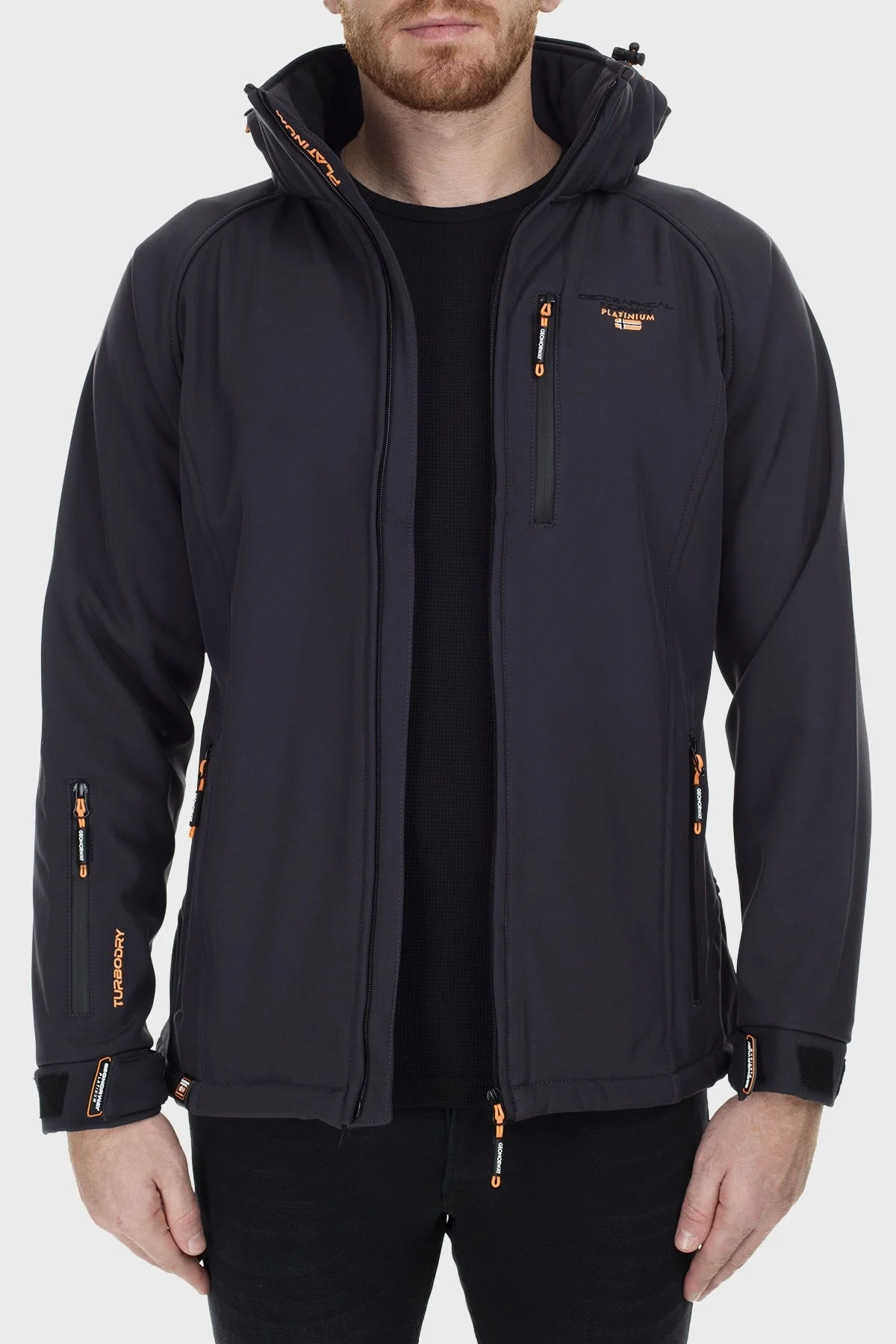 Norway Geographical Su Geçirmez Kapüşonlu Outdoor Erkek Mont TABOOBASIC KOYU GRİ - 5