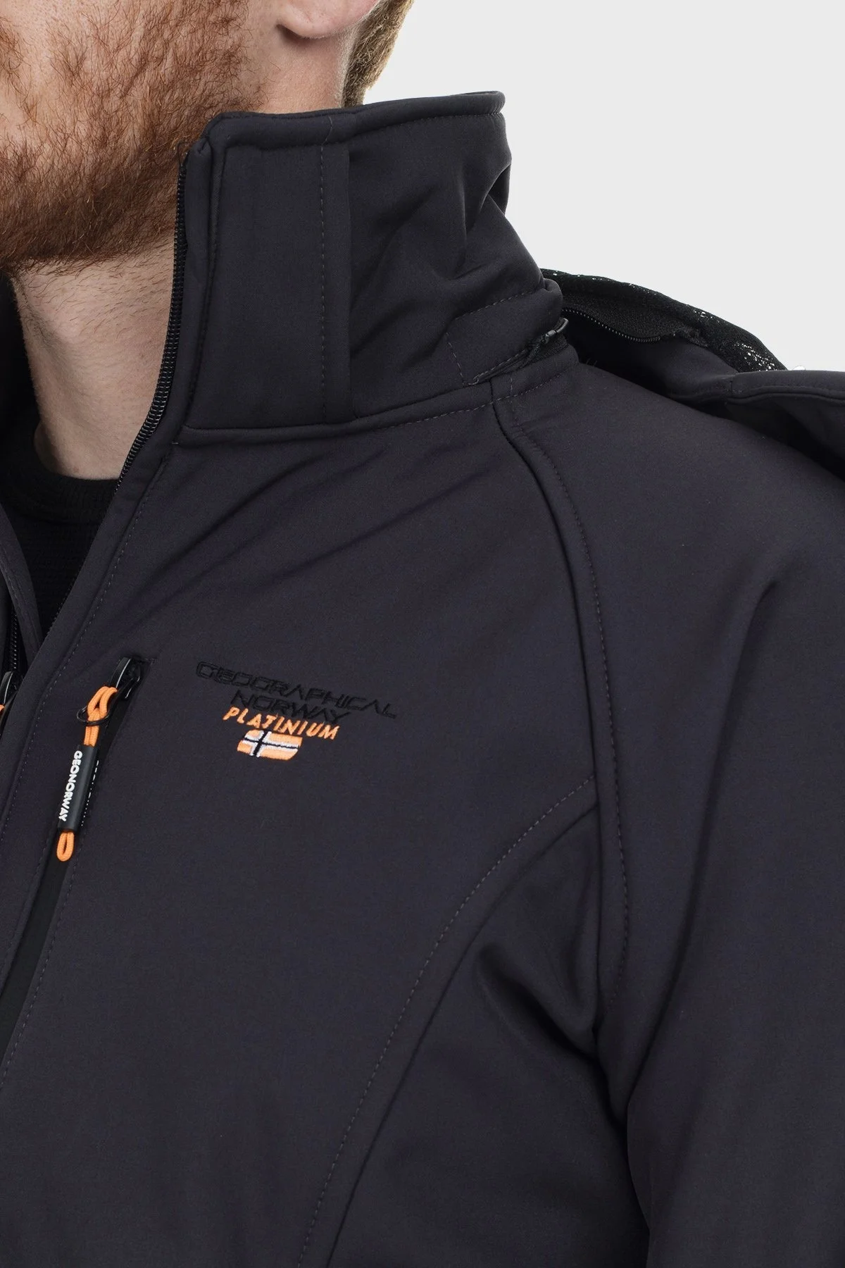 Norway Geographical Su Geçirmez Kapüşonlu Outdoor Erkek Mont TABOOBASIC KOYU GRİ - 6