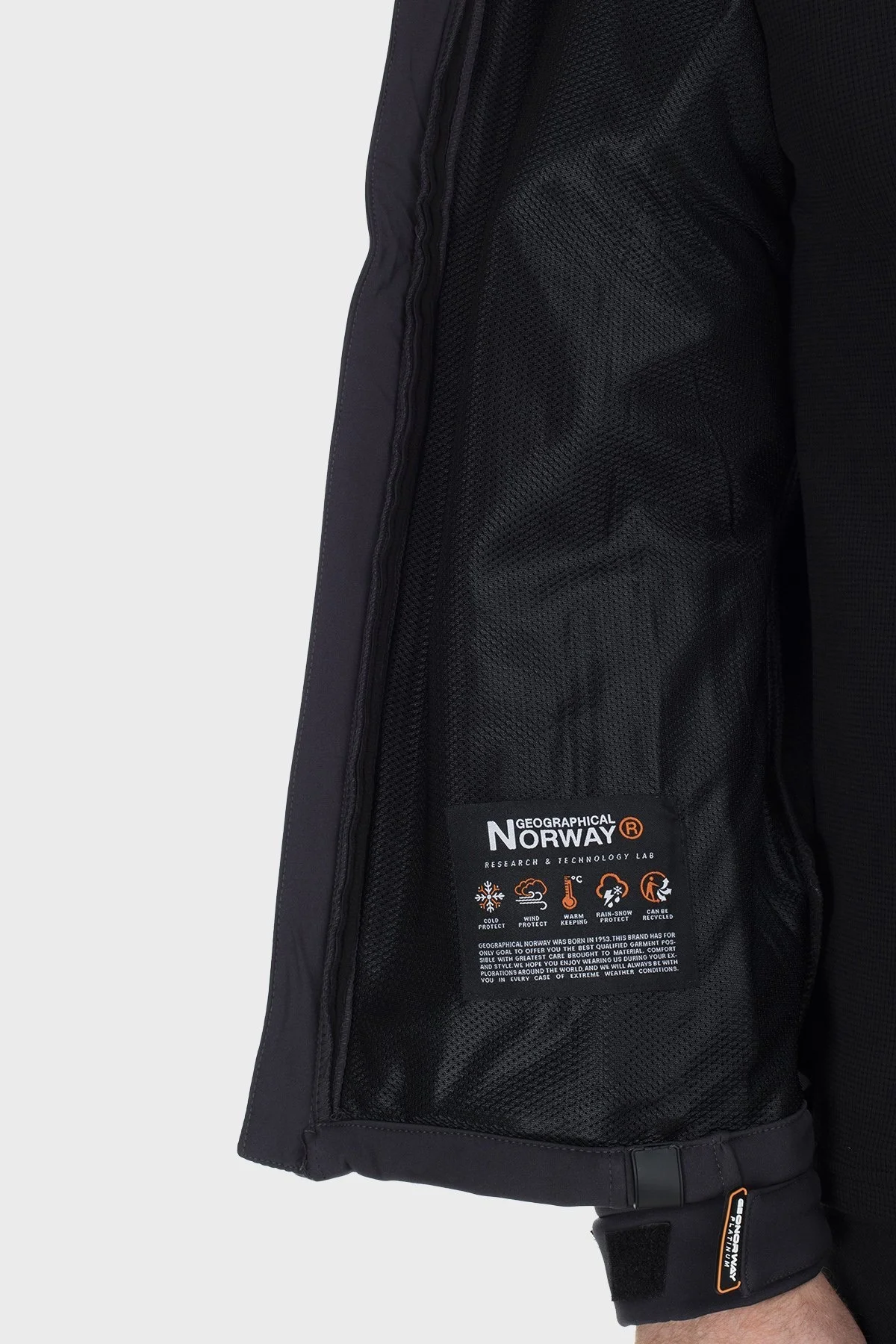 Norway Geographical Su Geçirmez Kapüşonlu Outdoor Erkek Mont TABOOBASIC KOYU GRİ - 9