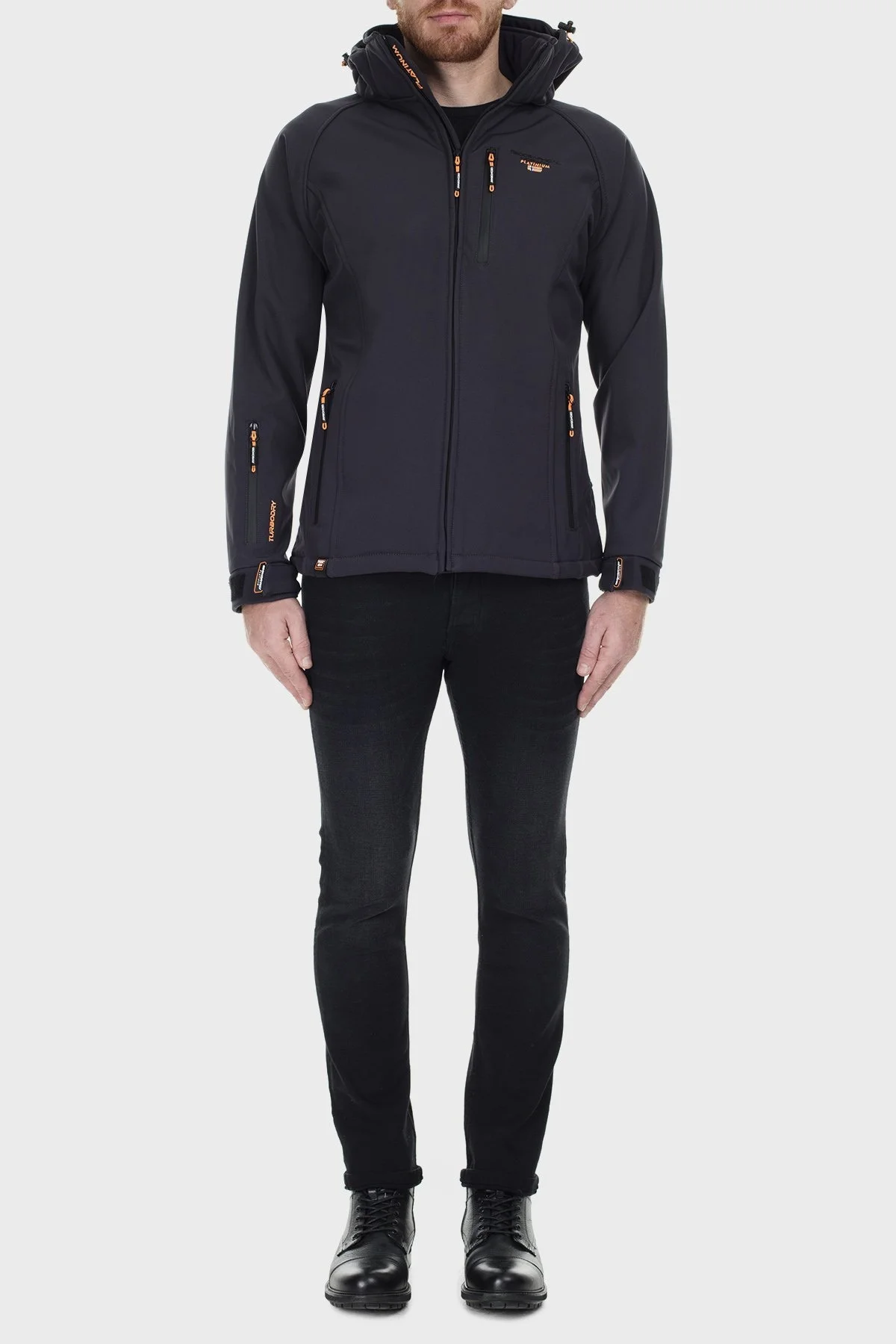 Norway Geographical Su Geçirmez Kapüşonlu Outdoor Erkek Mont TABOOBASIC KOYU GRİ - 10