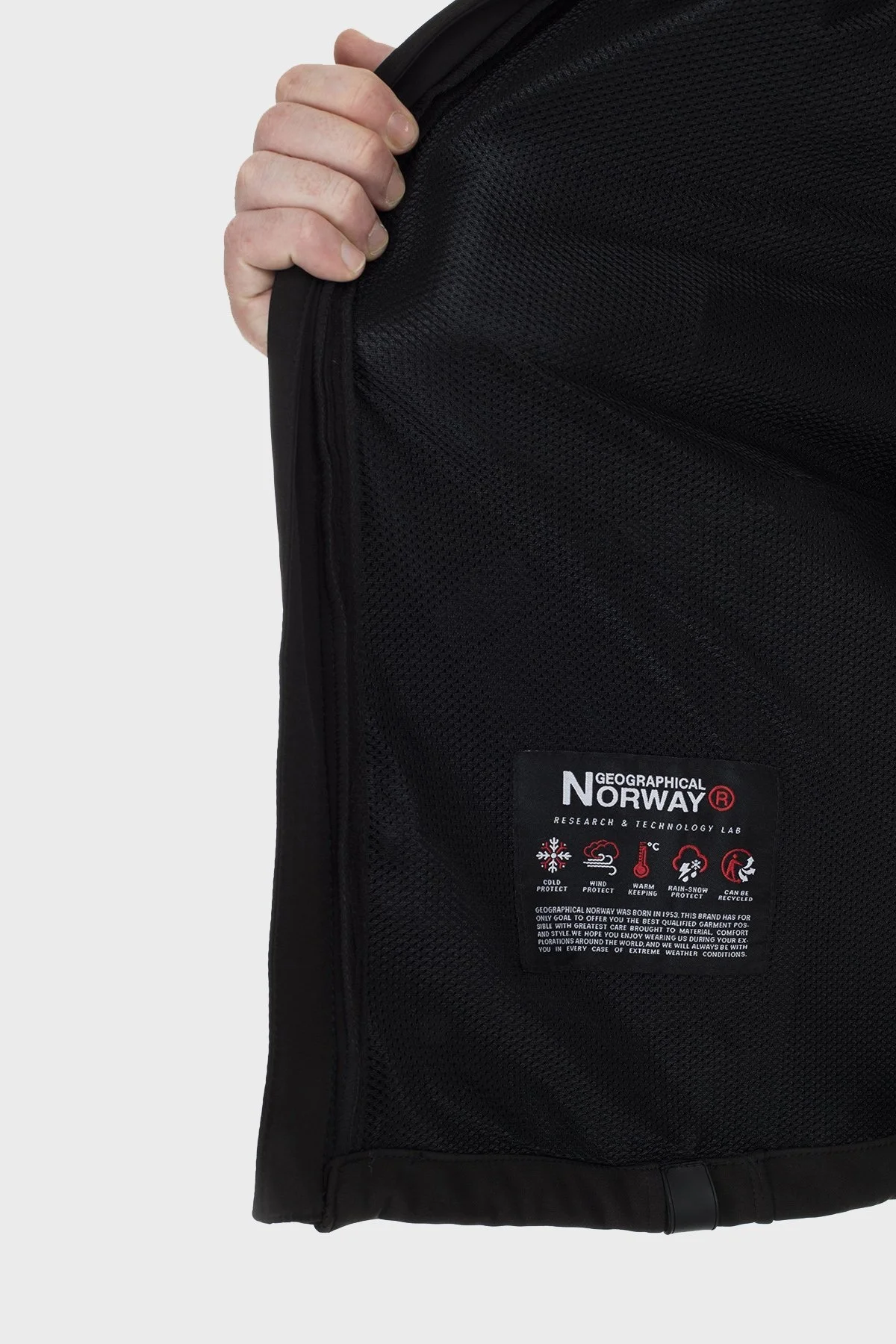 Norway Geographical Su Geçirmez Kapüşonlu Outdoor Erkek Mont TABOOBASIC SİYAH - 6