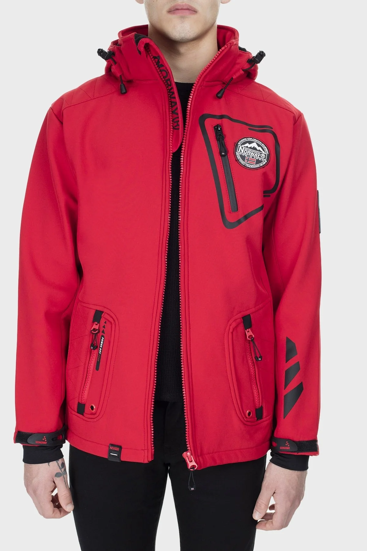 Norway Geographical Su Geçirmez Outdoor Erkek Mont TACEBOOK KOYU KIRMIZI - 5