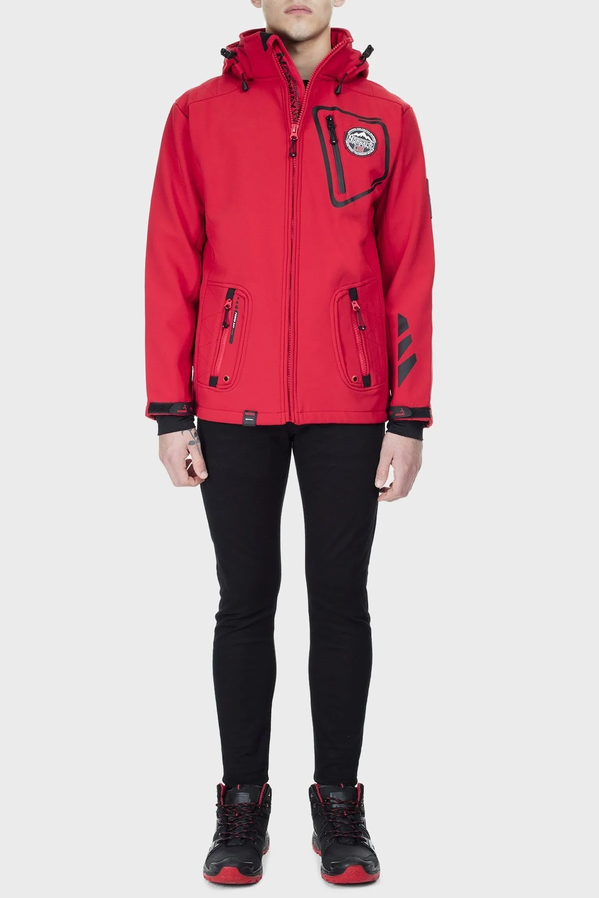 Norway Geographical Su Geçirmez Outdoor Erkek Mont TACEBOOK KOYU KIRMIZI - 9