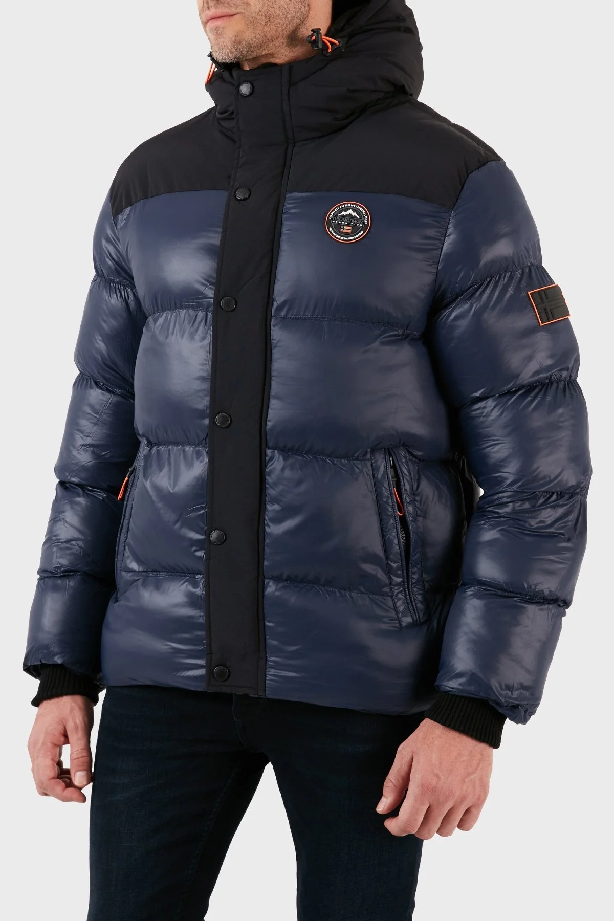 Norway Geographical Su ve Rüzgar Geçirmez Kapüşonlu Outdoor Erkek Mont BINAEL LACİVERT - 3