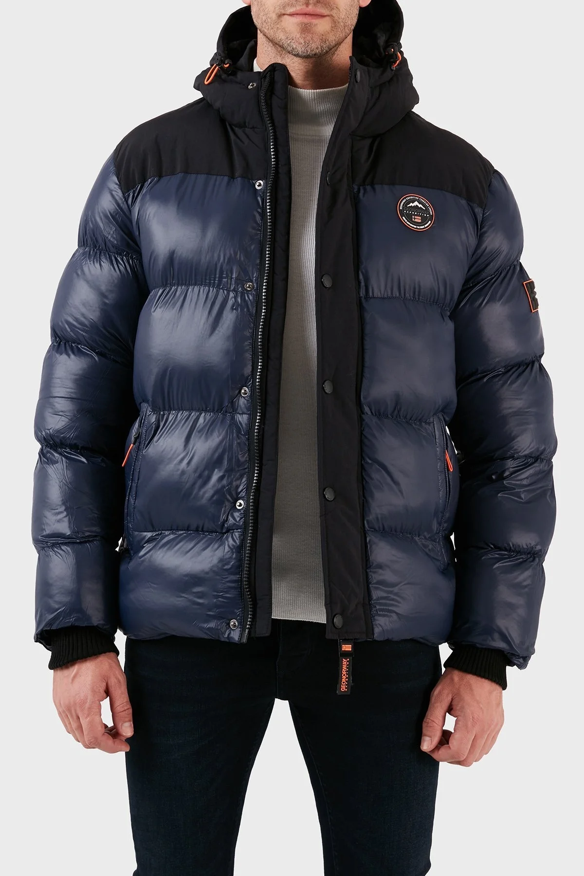 Norway Geographical Su ve Rüzgar Geçirmez Kapüşonlu Outdoor Erkek Mont BINAEL LACİVERT - 4