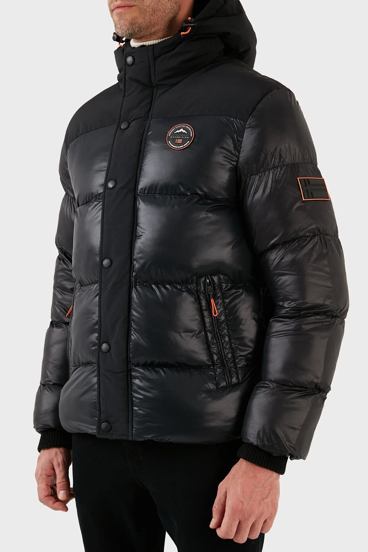 Norway Geographical Su ve Rüzgar Geçirmez Kapüşonlu Outdoor Erkek Mont BINAEL SİYAH - 2