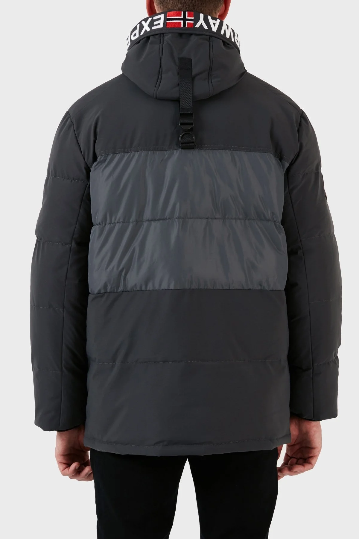 Norway Geographical Su ve Rüzgar Geçirmez Kapüşonlu Outdoor Erkek Parka ALEGROU KOYU GRİ - 2