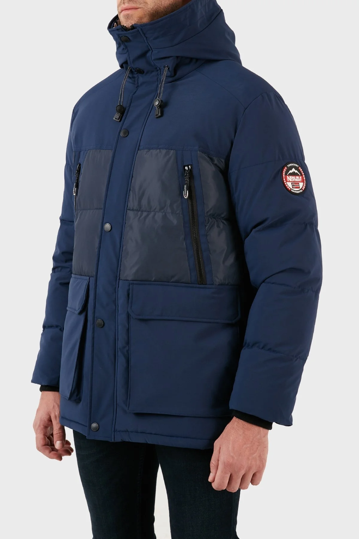 Norway Geographical Su ve Rüzgar Geçirmez Kapüşonlu Outdoor Erkek Parka ALEGROU LACİVERT - 6