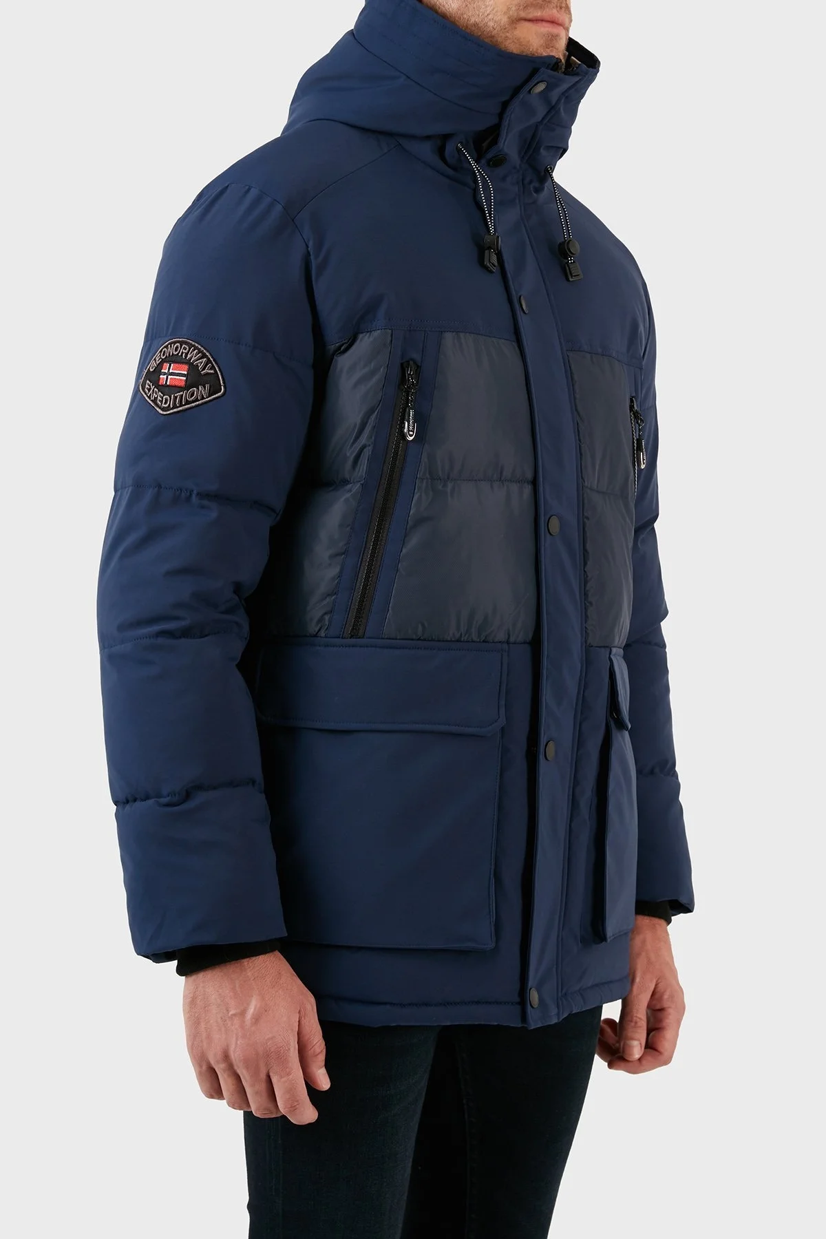 Norway Geographical Su ve Rüzgar Geçirmez Kapüşonlu Outdoor Erkek Parka ALEGROU LACİVERT - 7