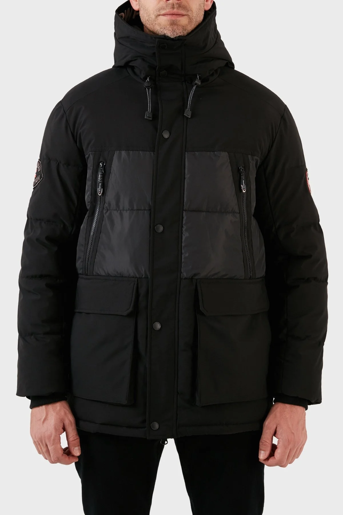 Norway Geographical Su ve Rüzgar Geçirmez Kapüşonlu Outdoor Erkek Parka ALEGROU SİYAH - 1