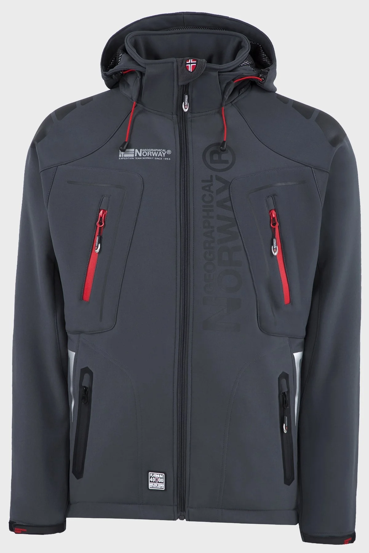 Norway Geographical Su ve Rüzgar Geçirmez Outdoor Erkek Mont TECHNO056 KOYU GRİ - 1