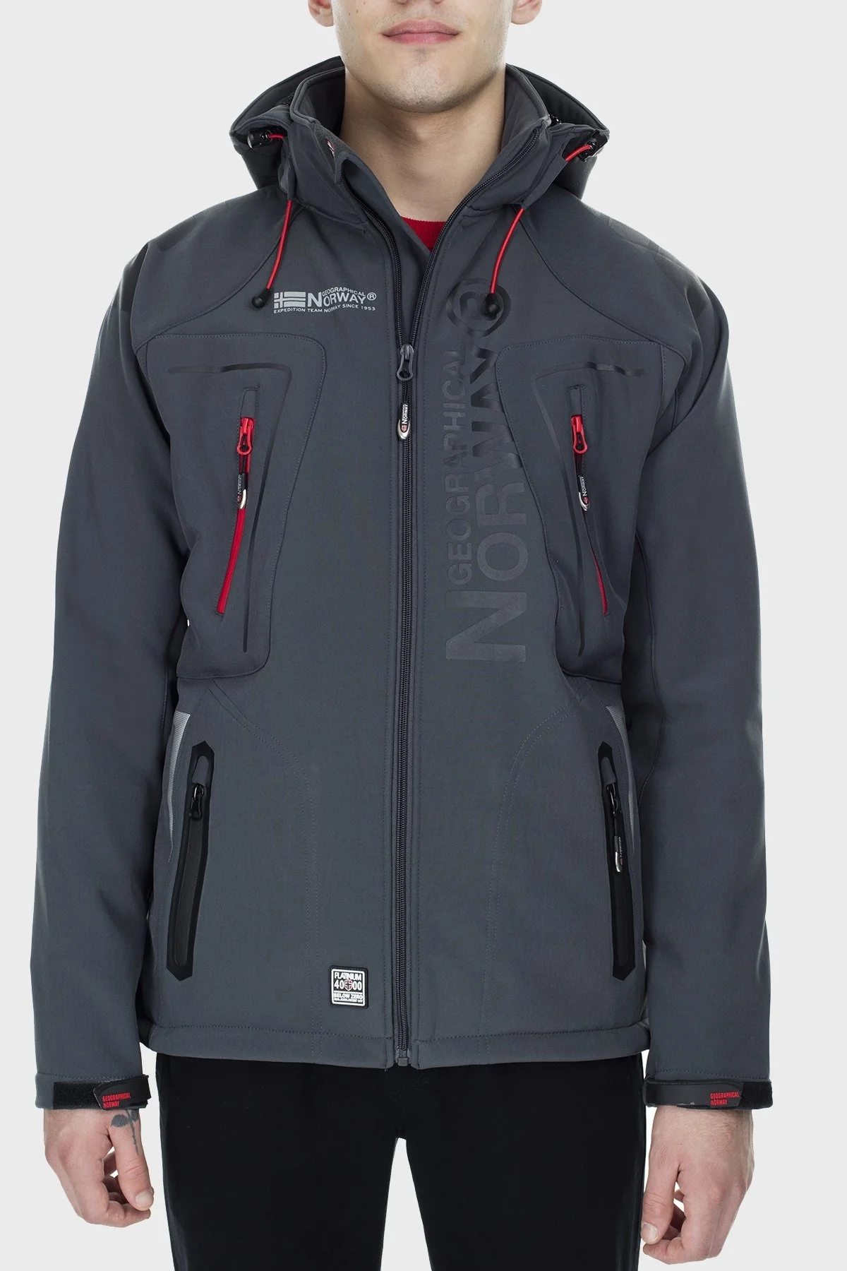 Norway Geographical Su ve Rüzgar Geçirmez Outdoor Erkek Mont TECHNO056 KOYU GRİ - 2