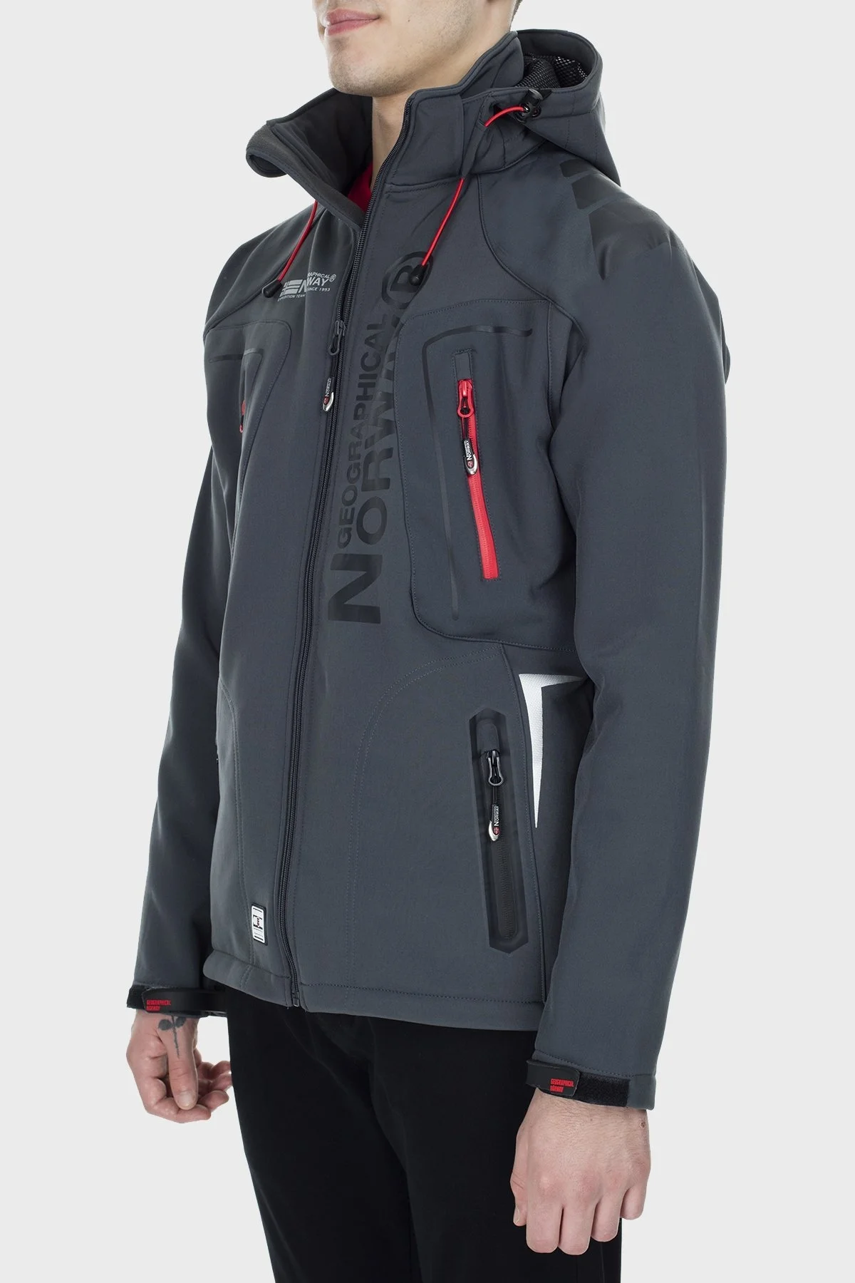 Norway Geographical Su ve Rüzgar Geçirmez Outdoor Erkek Mont TECHNO056 KOYU GRİ - 4