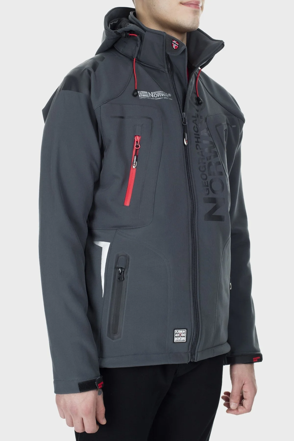 Norway Geographical Su ve Rüzgar Geçirmez Outdoor Erkek Mont TECHNO056 KOYU GRİ - 6