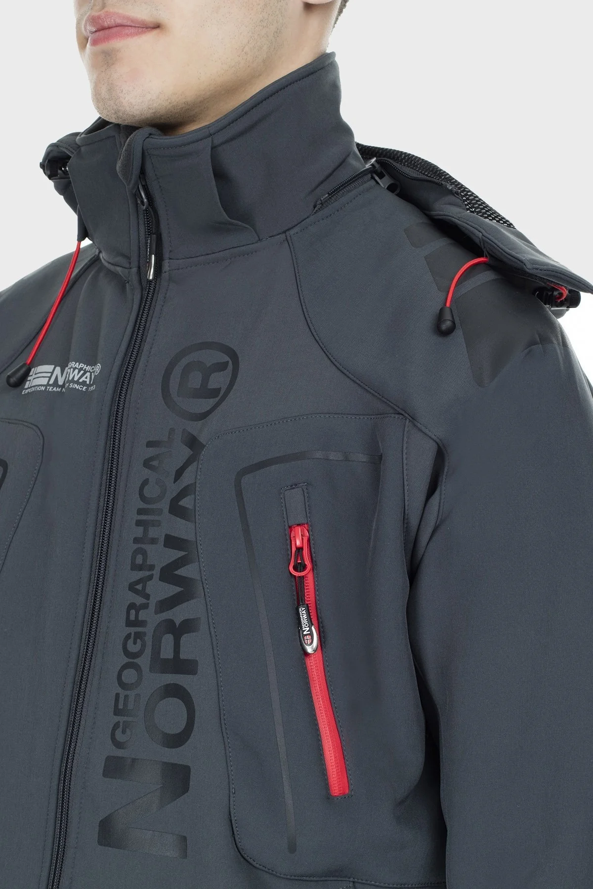 Norway Geographical Su ve Rüzgar Geçirmez Outdoor Erkek Mont TECHNO056 KOYU GRİ - 9