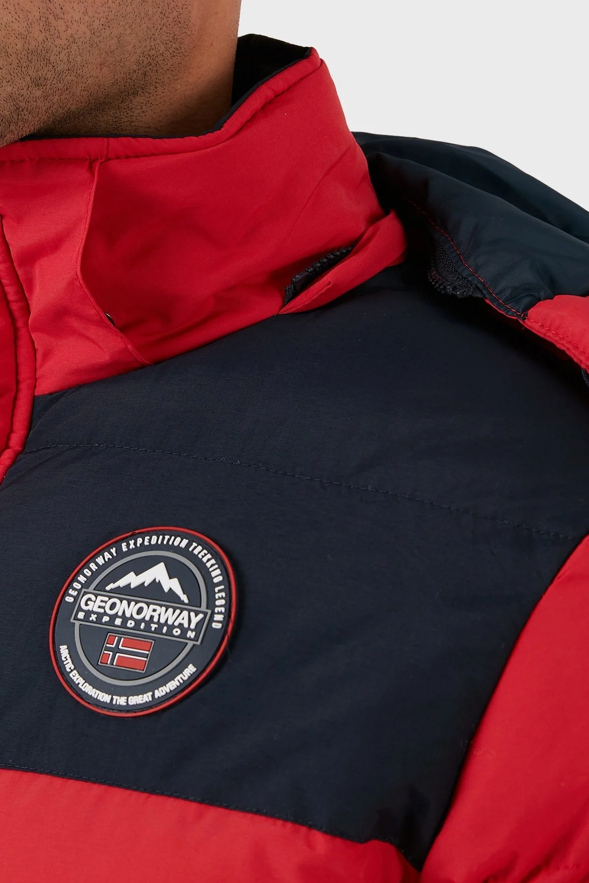 Norway Geographical Suya Dayanıklı Çıkarılabilir Kapüşonlu Şişme Erkek Mont VOLVA KIRMIZI - 6