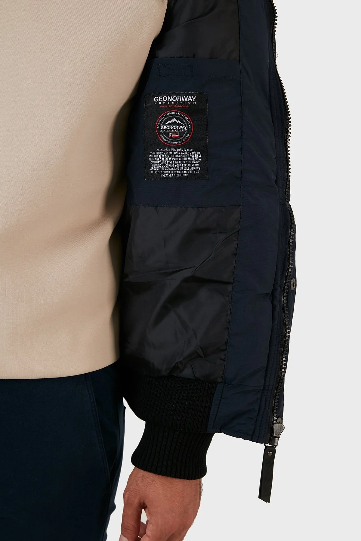 Norway Geographical Suya Dayanıklı Çıkarılabilir Kapüşonlu Şişme Erkek Mont VOLVA LACİVERT - 5