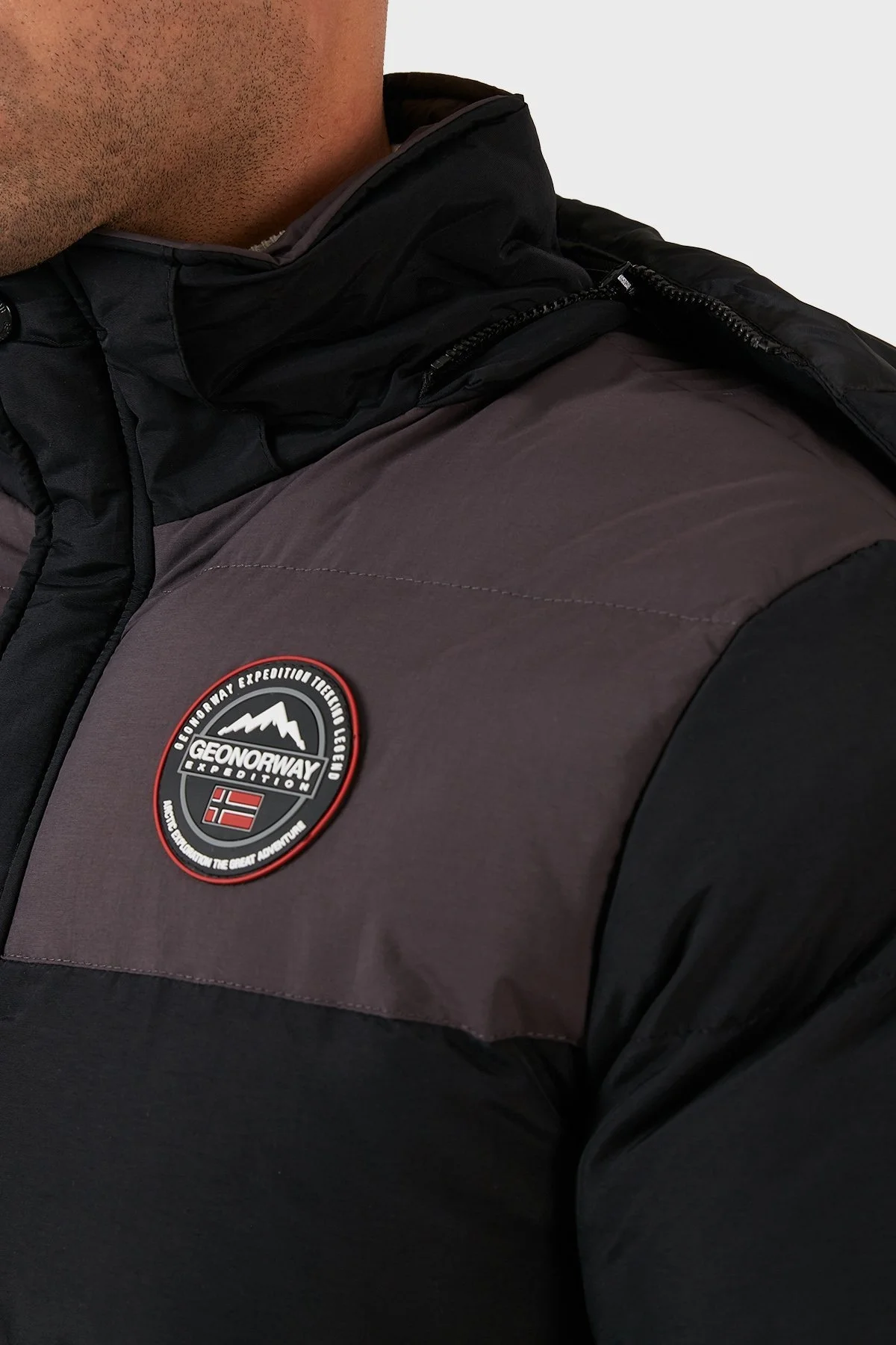 Norway Geographical Suya Dayanıklı Çıkarılabilir Kapüşonlu Şişme Erkek Mont VOLVA SİYAH - 13