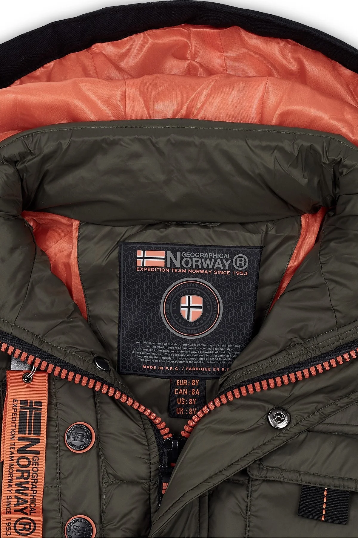 Norway Geographical Suya Dayanıklı Outdoor Çocuk Mont CITERNIERB HAKİ - 6