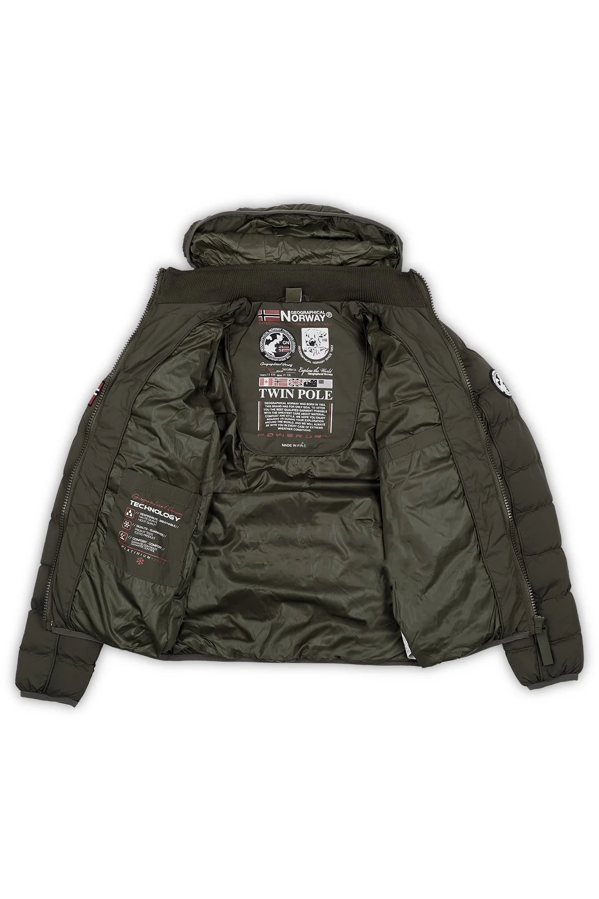 Norway Geographical Suya Dayanıklı Outdoor Çocuk Parka BOMBEB HAKİ - 3