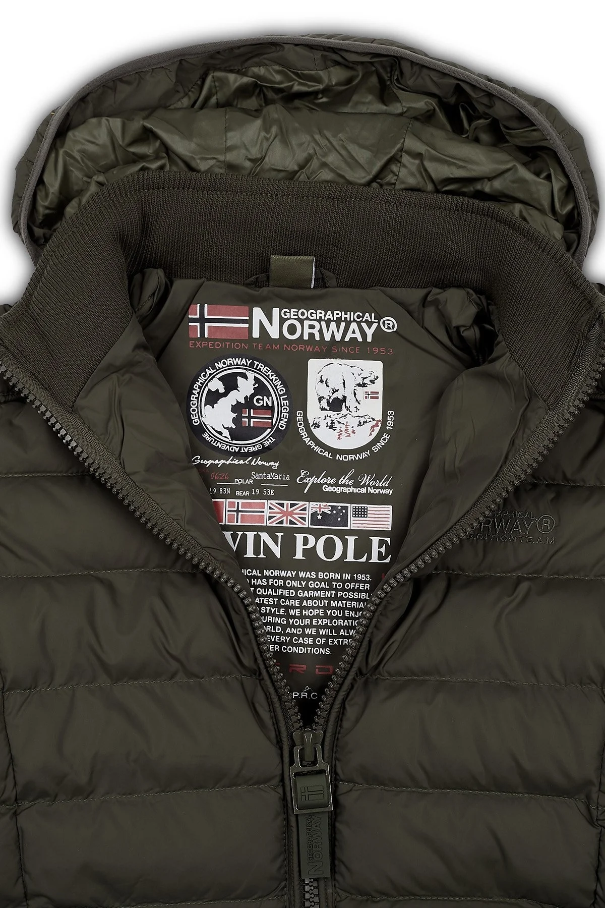 Norway Geographical Suya Dayanıklı Outdoor Çocuk Parka BOMBEB HAKİ - 4