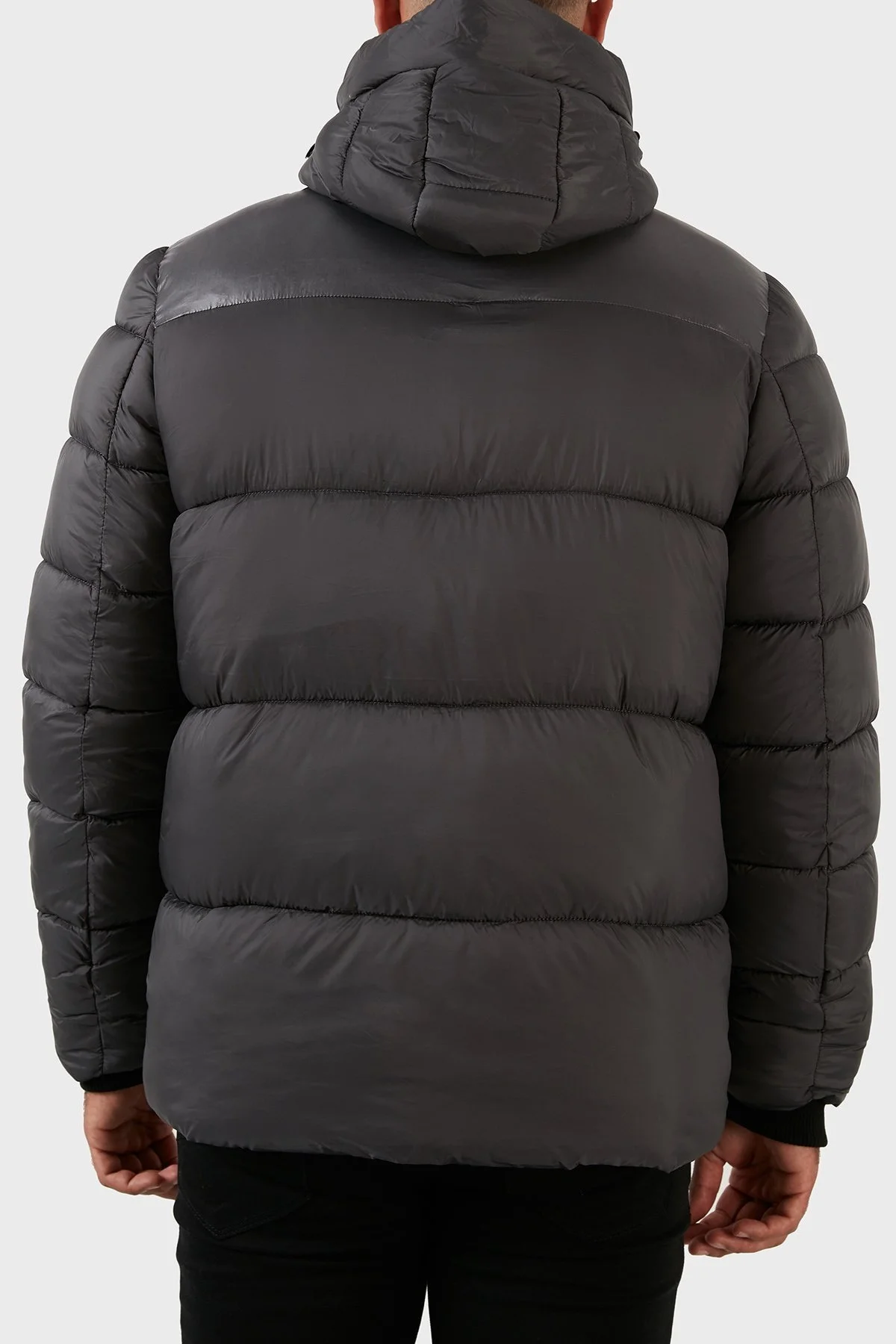 Norway Geographical Suya ve Rüzgara Dayanıklı Kapüşonlu Şişme Erkek Mont BAYOU KOYU GRİ - 6