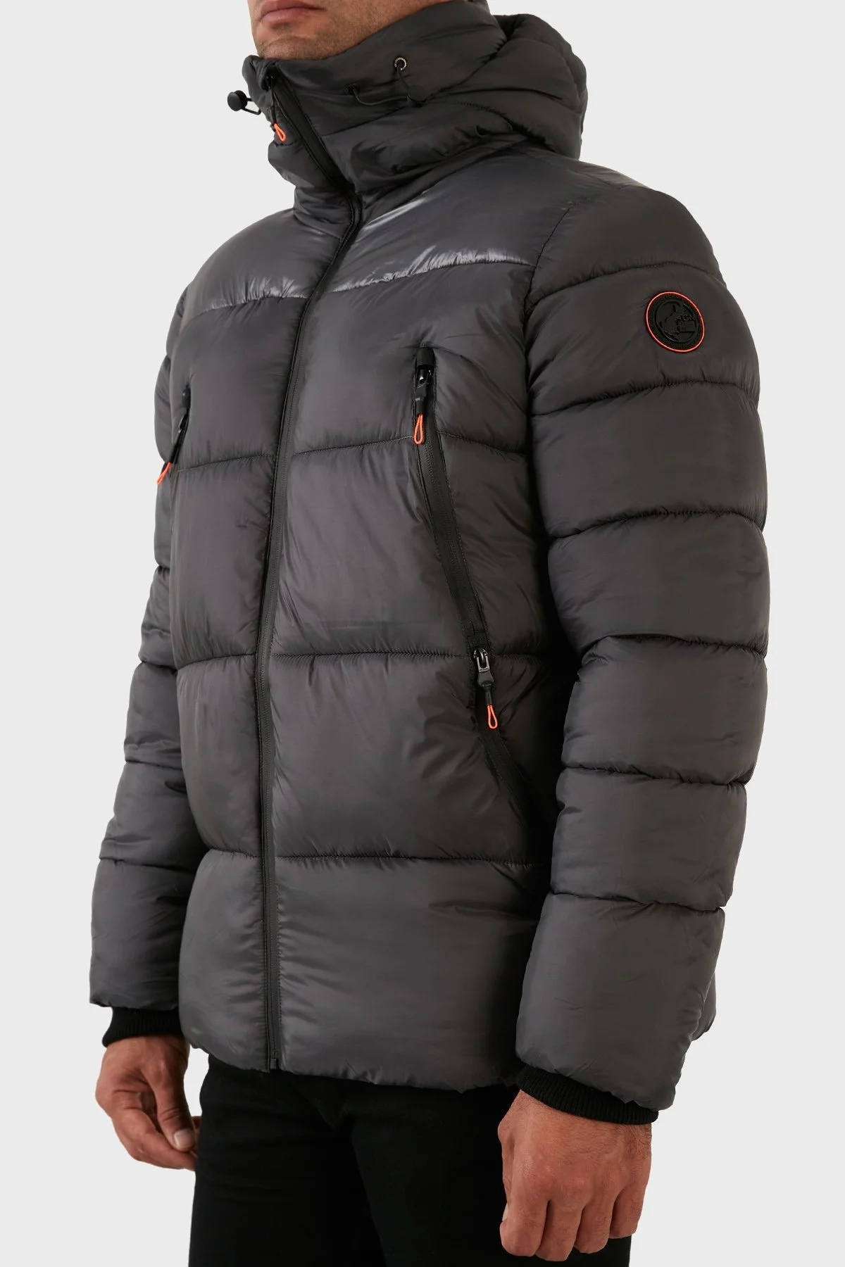 Norway Geographical Suya ve Rüzgara Dayanıklı Kapüşonlu Şişme Erkek Mont BAYOU KOYU GRİ - 7