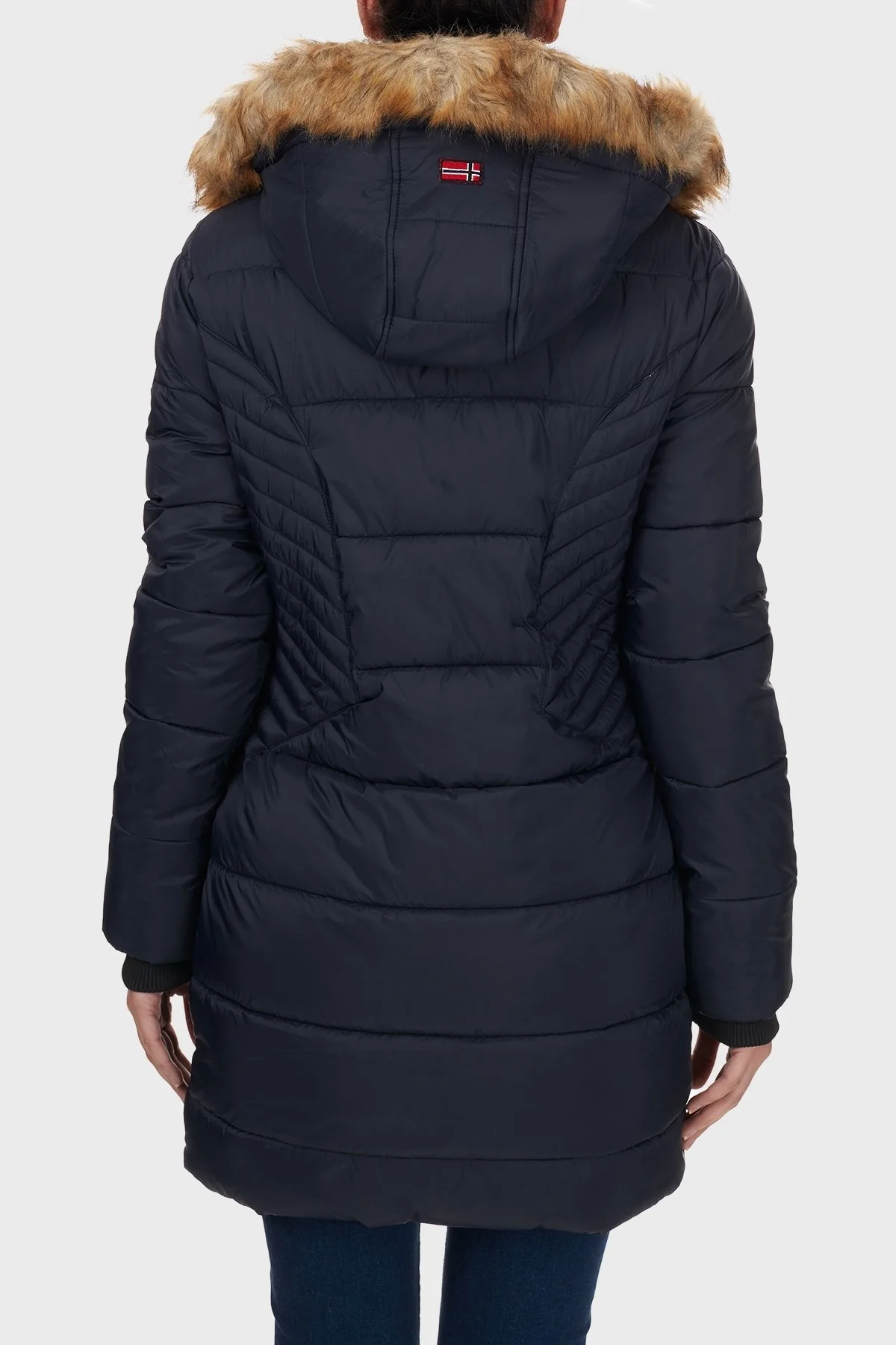 Norway Geographical Suya ve Soğuğa Dayanıklı Kapüşonlu Bayan Parka ABEILLE LACİVERT - 6