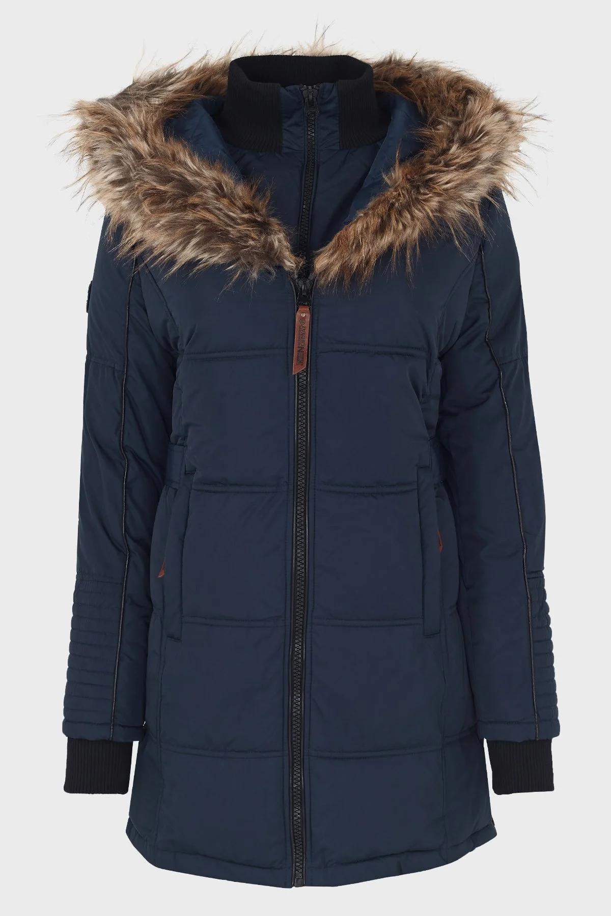 Norway Geographical Suya ve Soğuğa Dayanıklı Kapüşonlu Bayan Parka BEAUTIFUL LACİVERT - 1