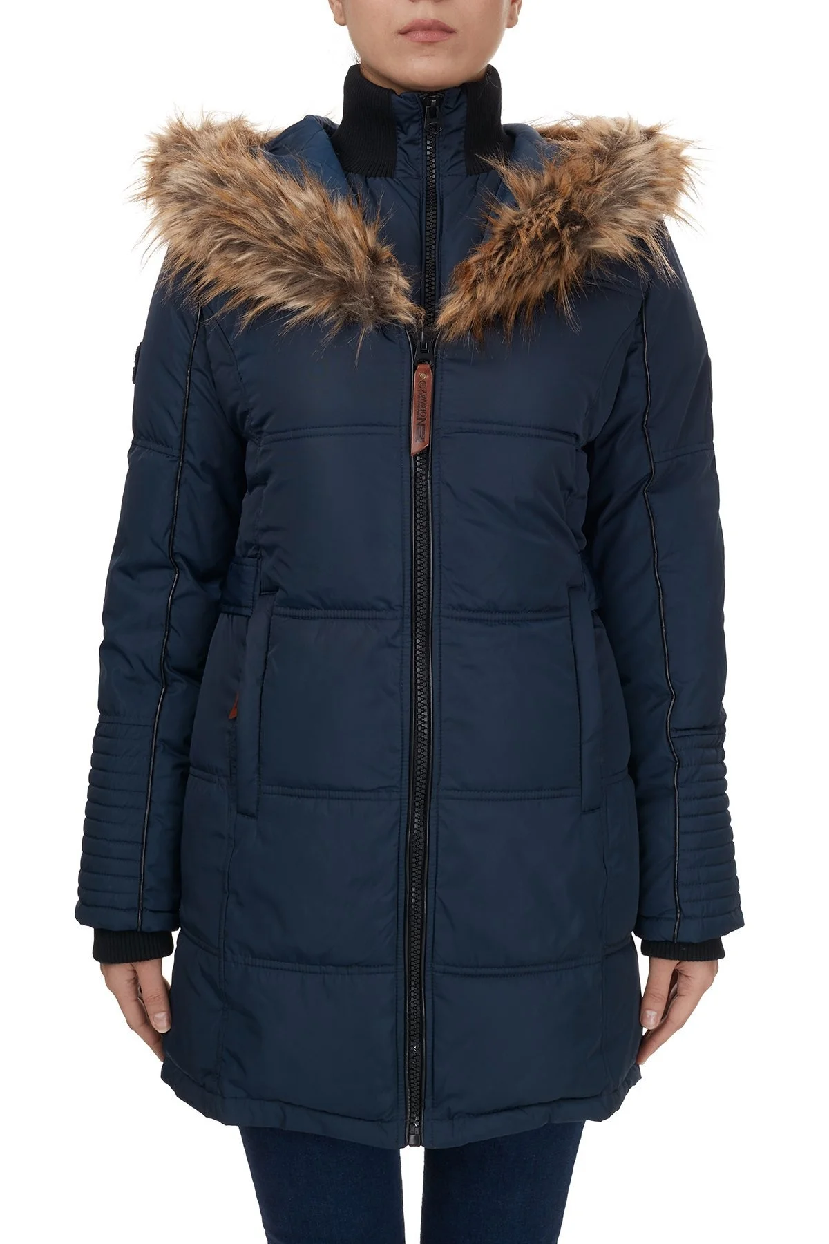 Norway Geographical Suya ve Soğuğa Dayanıklı Kapüşonlu Bayan Parka BEAUTIFUL LACİVERT - 2