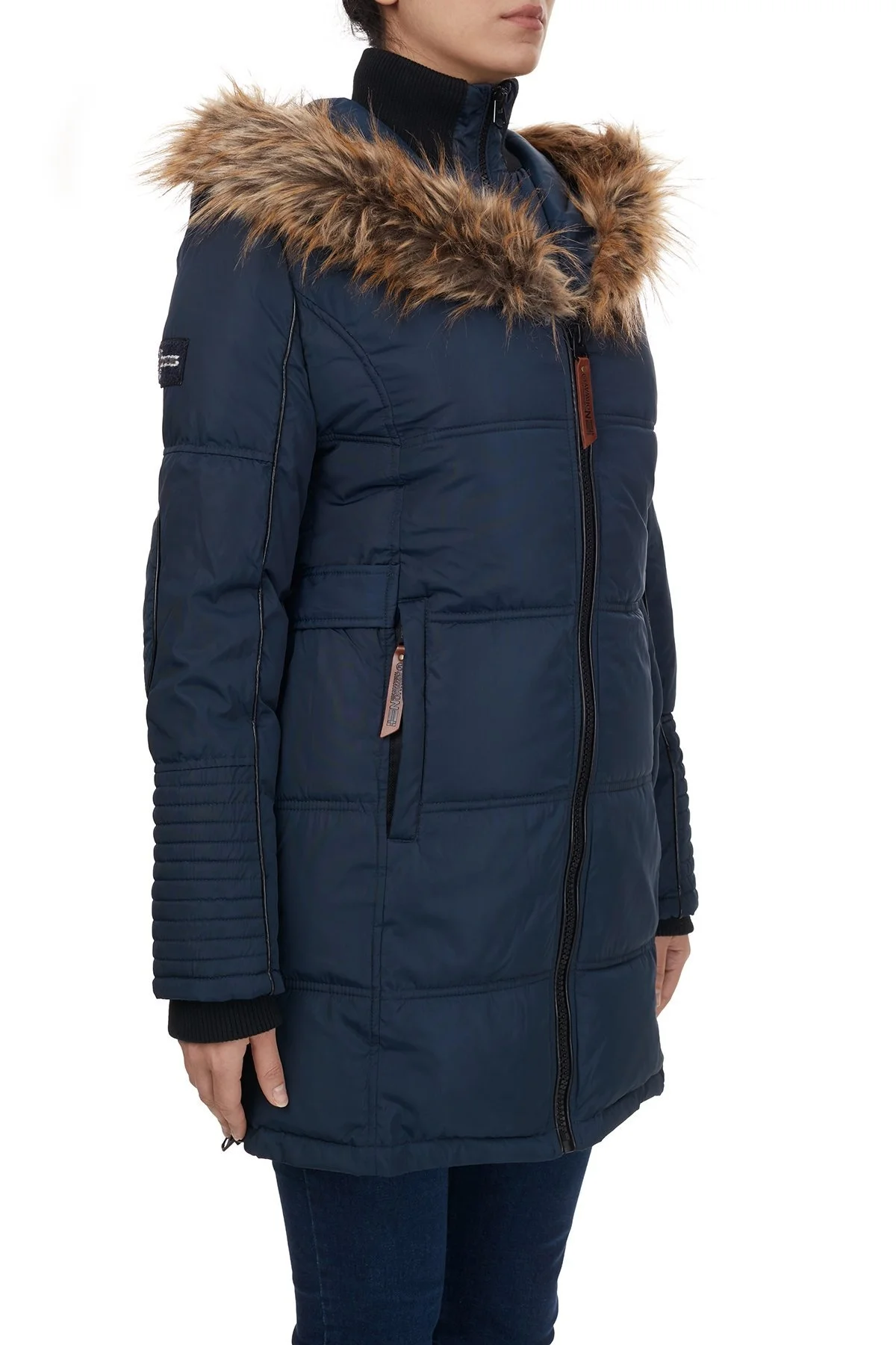 Norway Geographical Suya ve Soğuğa Dayanıklı Kapüşonlu Bayan Parka BEAUTIFUL LACİVERT - 3