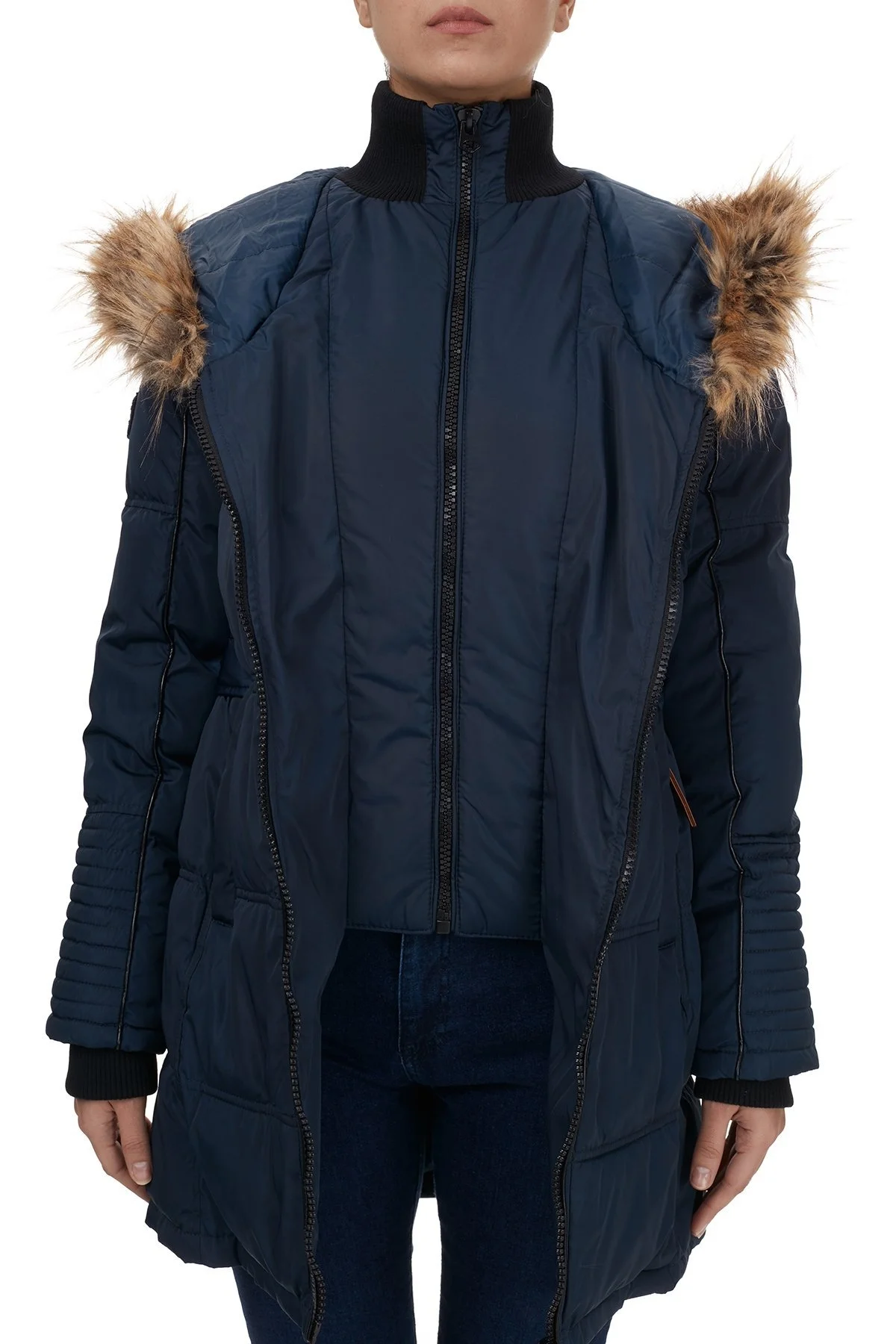 Norway Geographical Suya ve Soğuğa Dayanıklı Kapüşonlu Bayan Parka BEAUTIFUL LACİVERT - 4