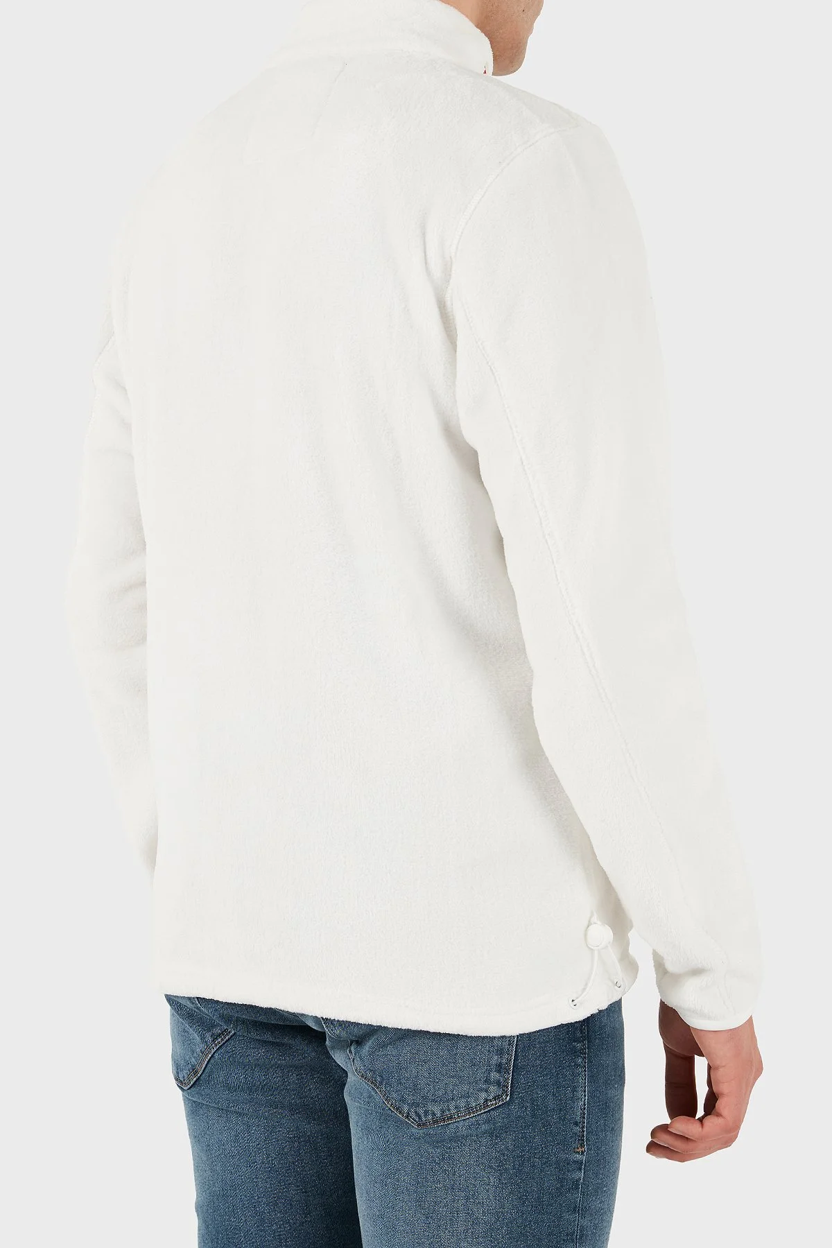 Norway Geographical Yumuşak Dokulu Soğuğa Dayanıklı Fermuarlı Outdoor Erkek Polar UPLOAD BEYAZ - 7