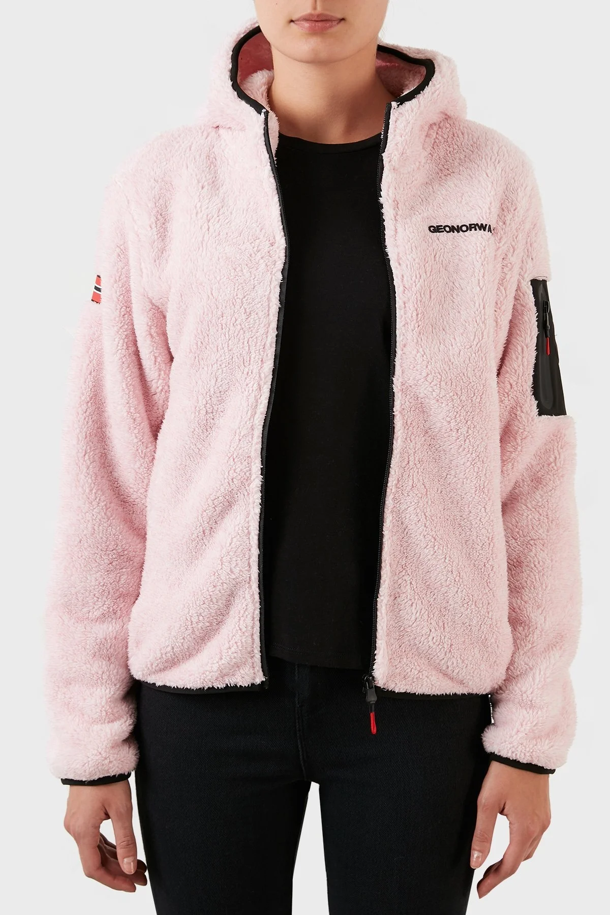 Norway Geographical Yumuşak Dokulu Soğuğa Dayanıklı Kapüşonlu Bayan Polar ULEBA PEMBE - 4