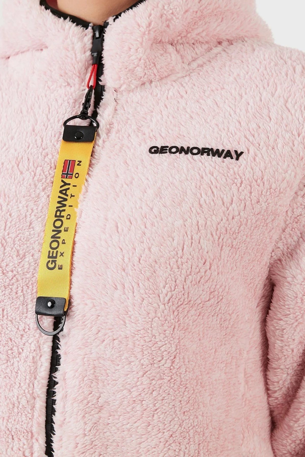 Norway Geographical Yumuşak Dokulu Soğuğa Dayanıklı Kapüşonlu Bayan Polar ULEBA PEMBE - 5