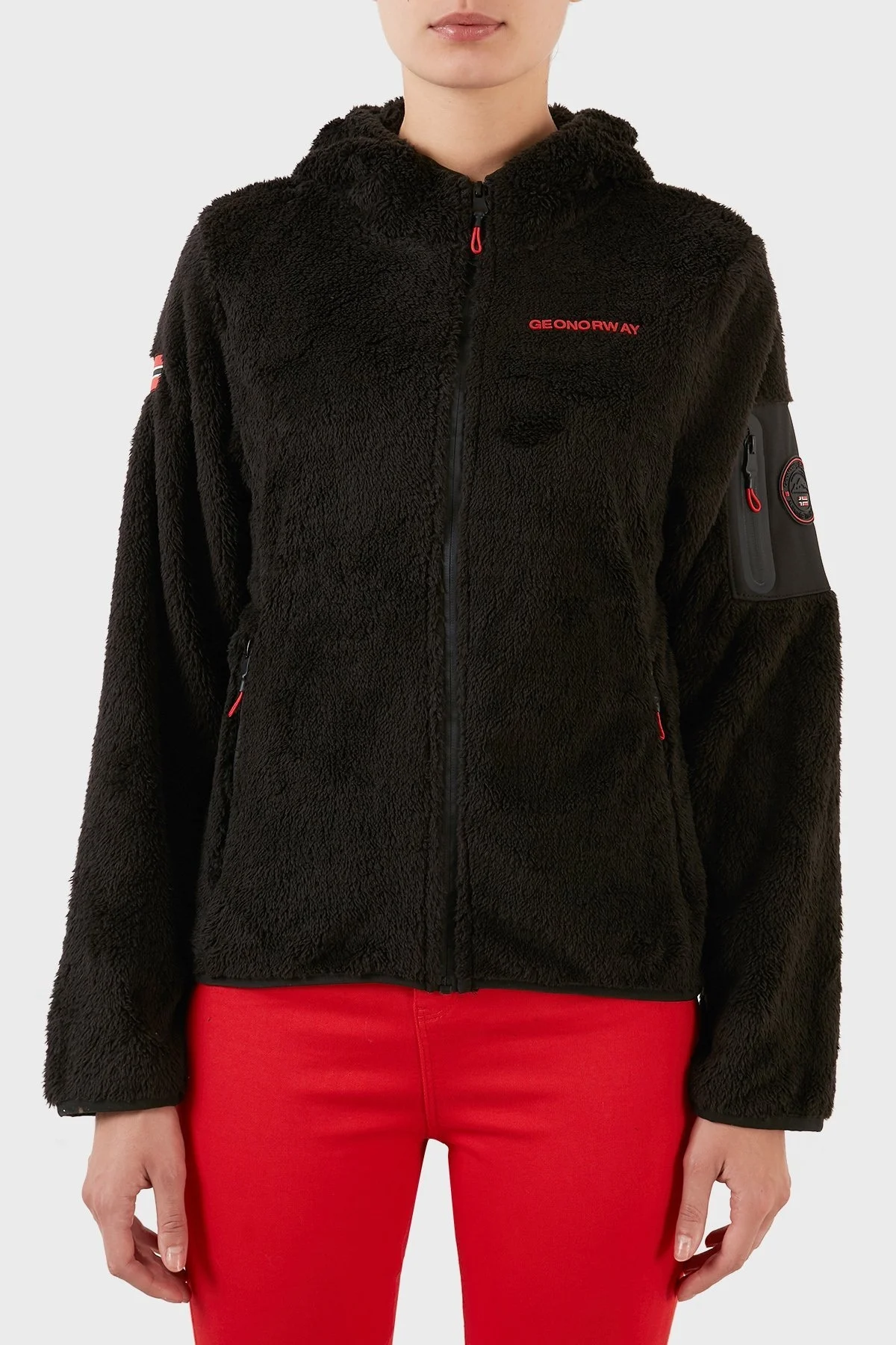 Norway Geographical Yumuşak Dokulu Soğuğa Dayanıklı Kapüşonlu Bayan Polar ULEBA SİYAH - 1