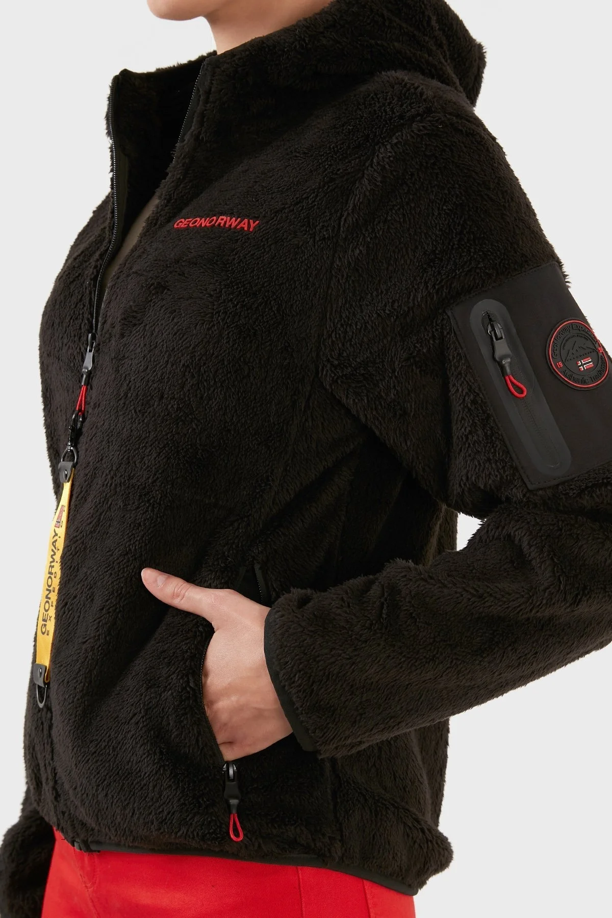 Norway Geographical Yumuşak Dokulu Soğuğa Dayanıklı Kapüşonlu Bayan Polar ULEBA SİYAH - 4