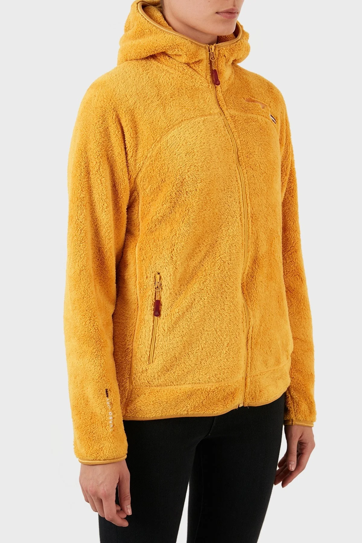 Norway Geographical Yumuşak Dokulu Soğuğa Dayanıklı Kapüşonlu Bayan Polar UPALOOD HARDAL - 3