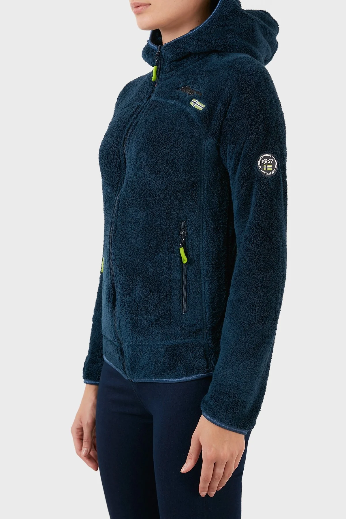 Norway Geographical Yumuşak Dokulu Soğuğa Dayanıklı Kapüşonlu Bayan Polar UPALOOD LACİVERT - 2