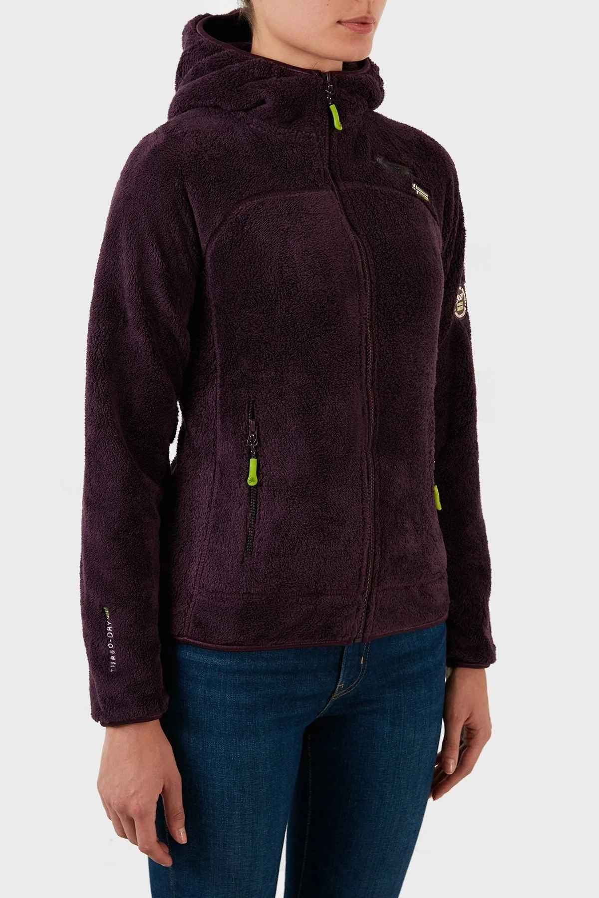 Norway Geographical Yumuşak Dokulu Soğuğa Dayanıklı Kapüşonlu Bayan Polar UPALOOD MOR - 3