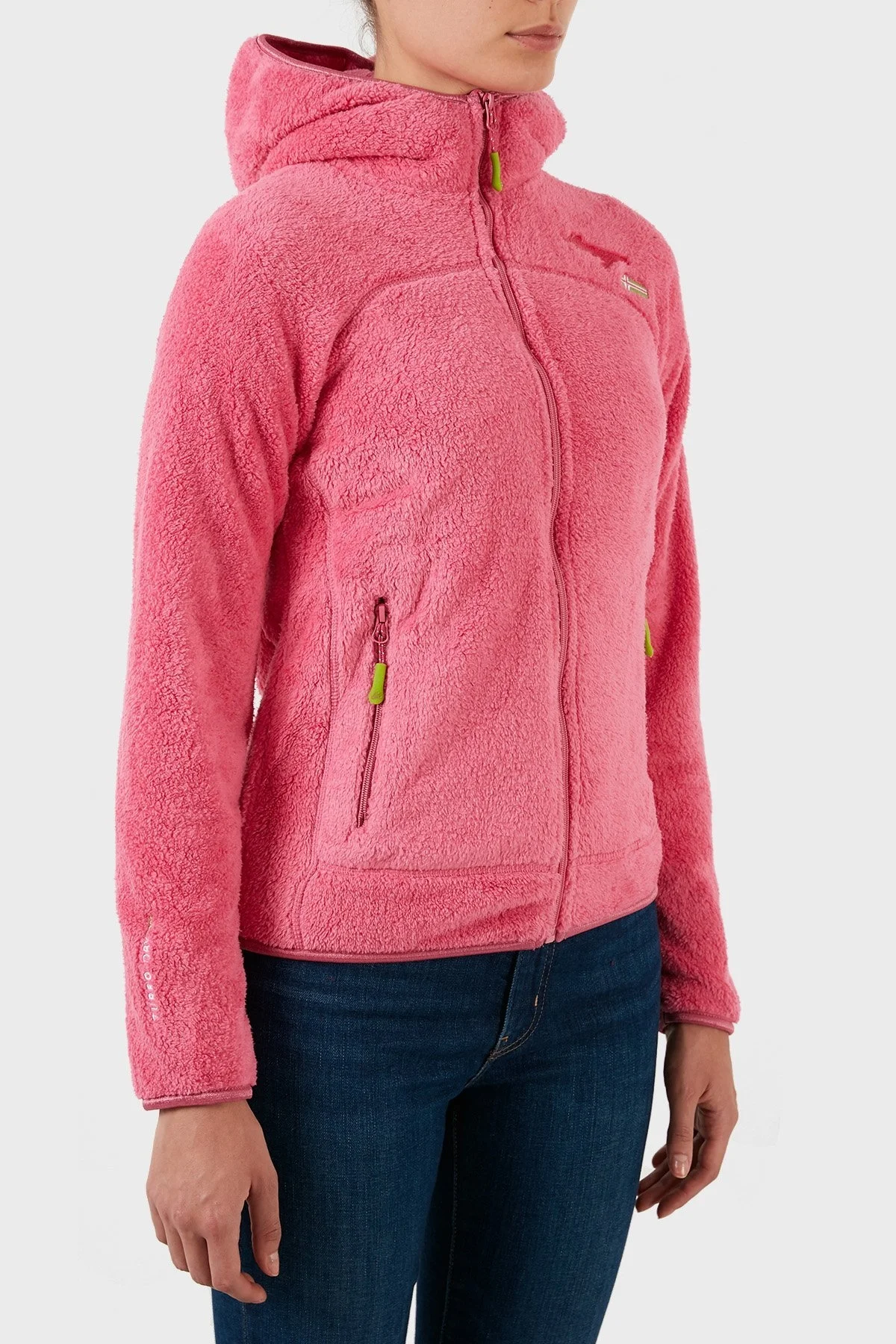 Norway Geographical Yumuşak Dokulu Soğuğa Dayanıklı Kapüşonlu Bayan Polar UPALOOD PEMBE - 3