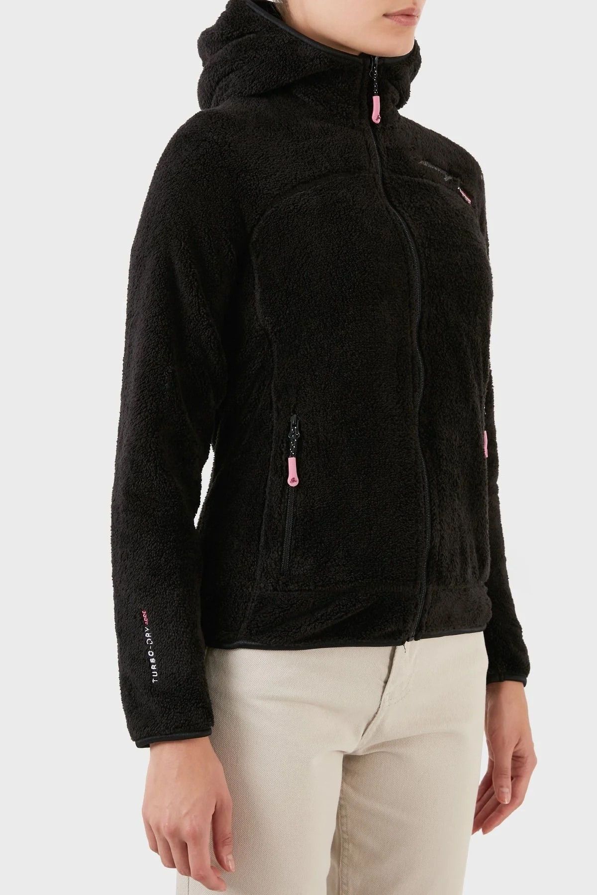 Norway Geographical Yumuşak Dokulu Soğuğa Dayanıklı Kapüşonlu Bayan Polar UPALOOD SİYAH - 3