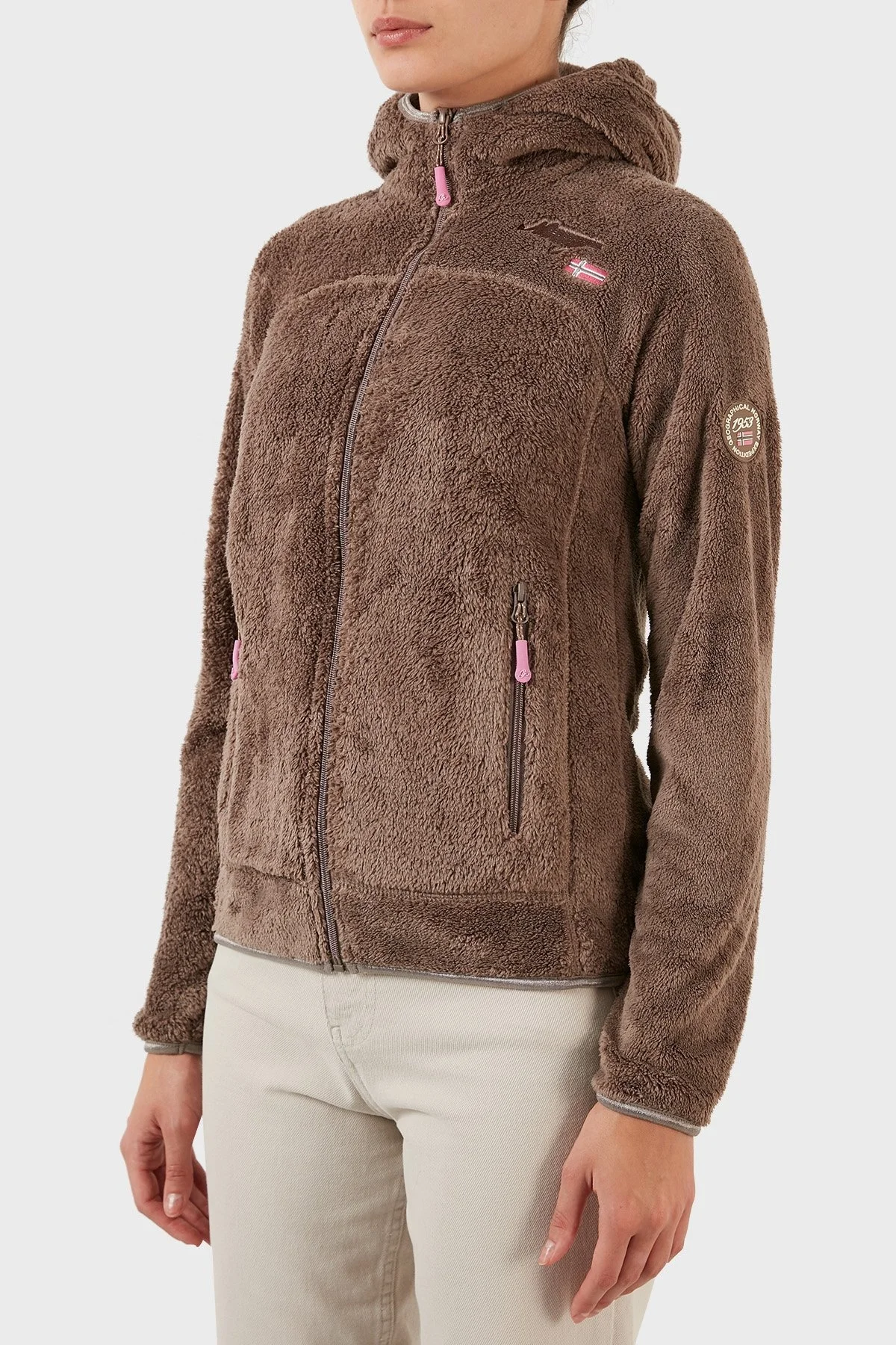 Norway Geographical Yumuşak Dokulu Soğuğa Dayanıklı Kapüşonlu Bayan Polar UPALOOD VİZON - 2